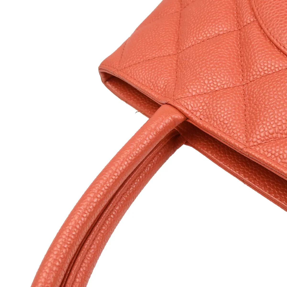 Chanel 2003-2004 Salmon Pink Caviar Medallion Tote Handbag