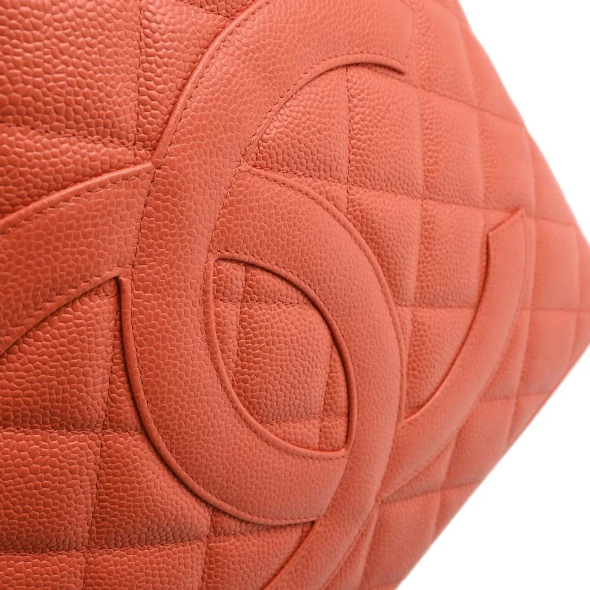 Chanel 2003-2004 Salmon Pink Caviar Medallion Tote Handbag