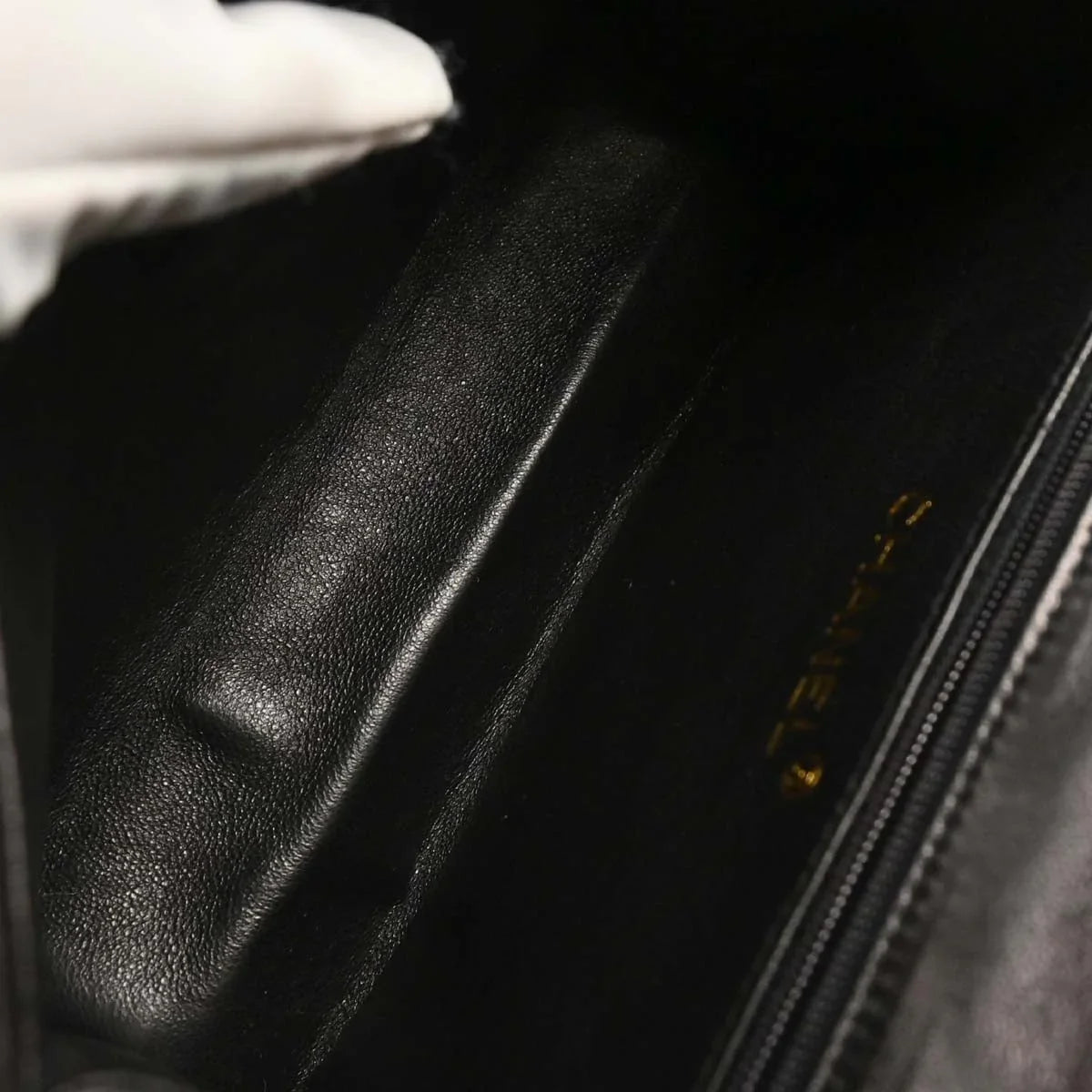 Chanel 1986-1988 Black Lambskin Top Handle Handbag