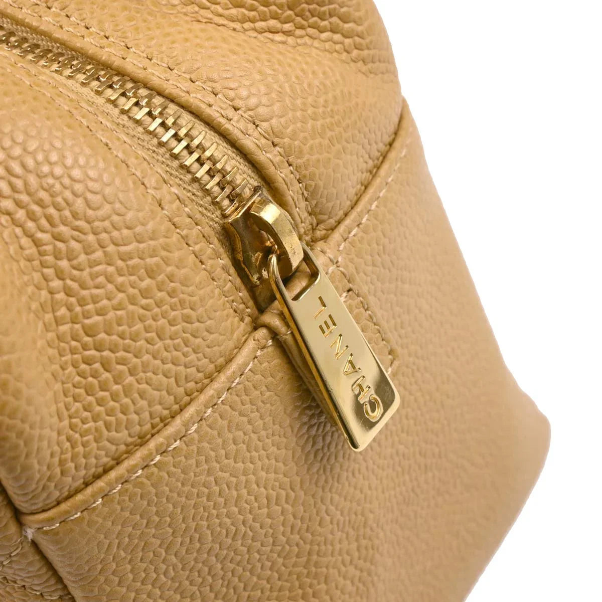 Chanel 2002-2003 Beige Caviar Petite Timeless Tote PTT Chain Handbag