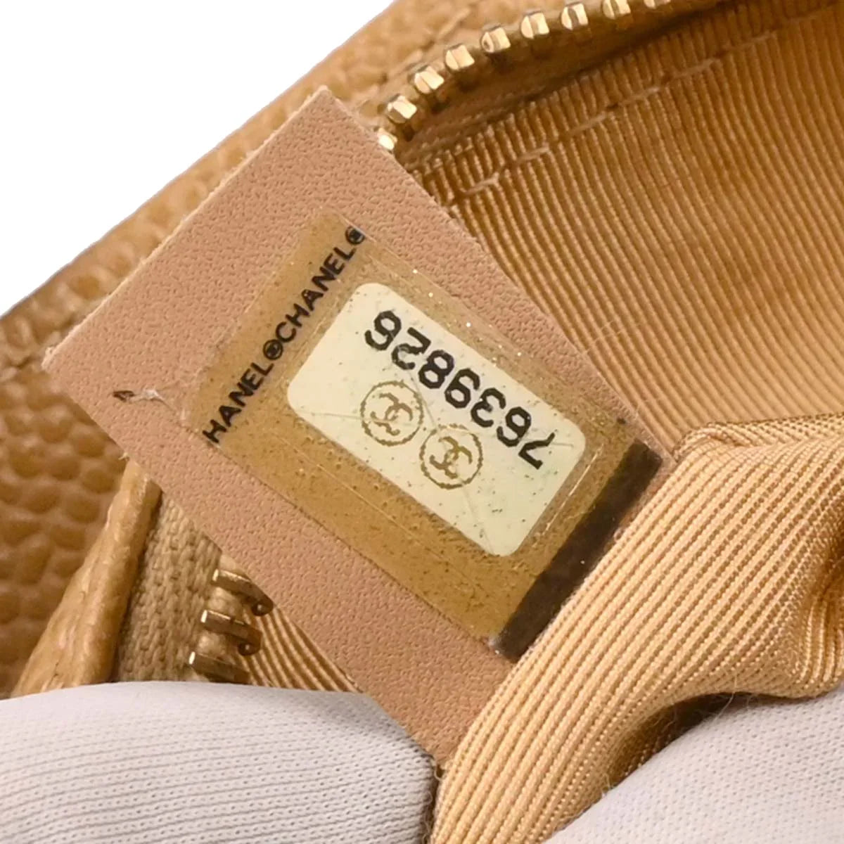 Chanel 2002-2003 Beige Caviar Petite Timeless Tote PTT Chain Handbag