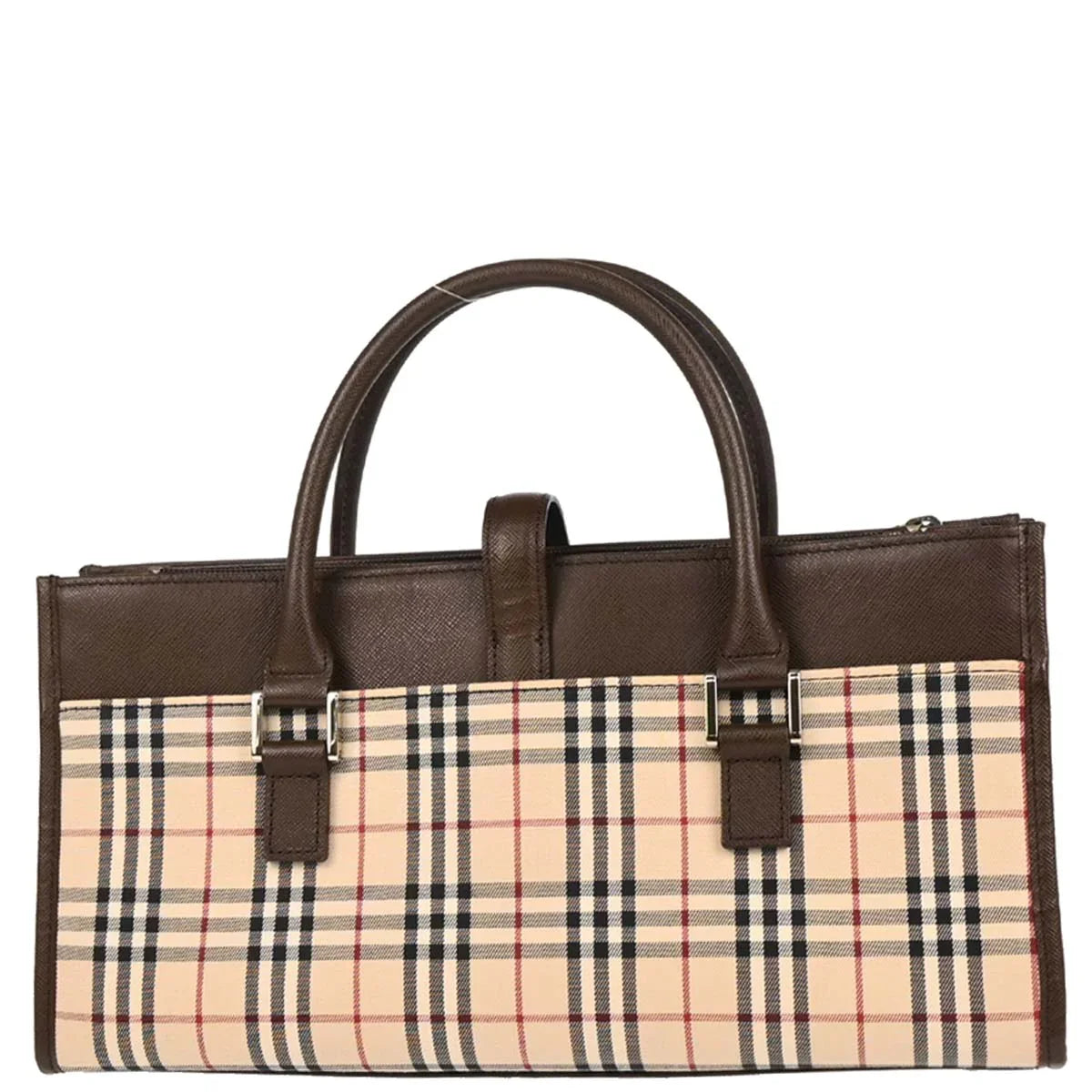 Burberry Beige Canvas Burberry Check Handbag