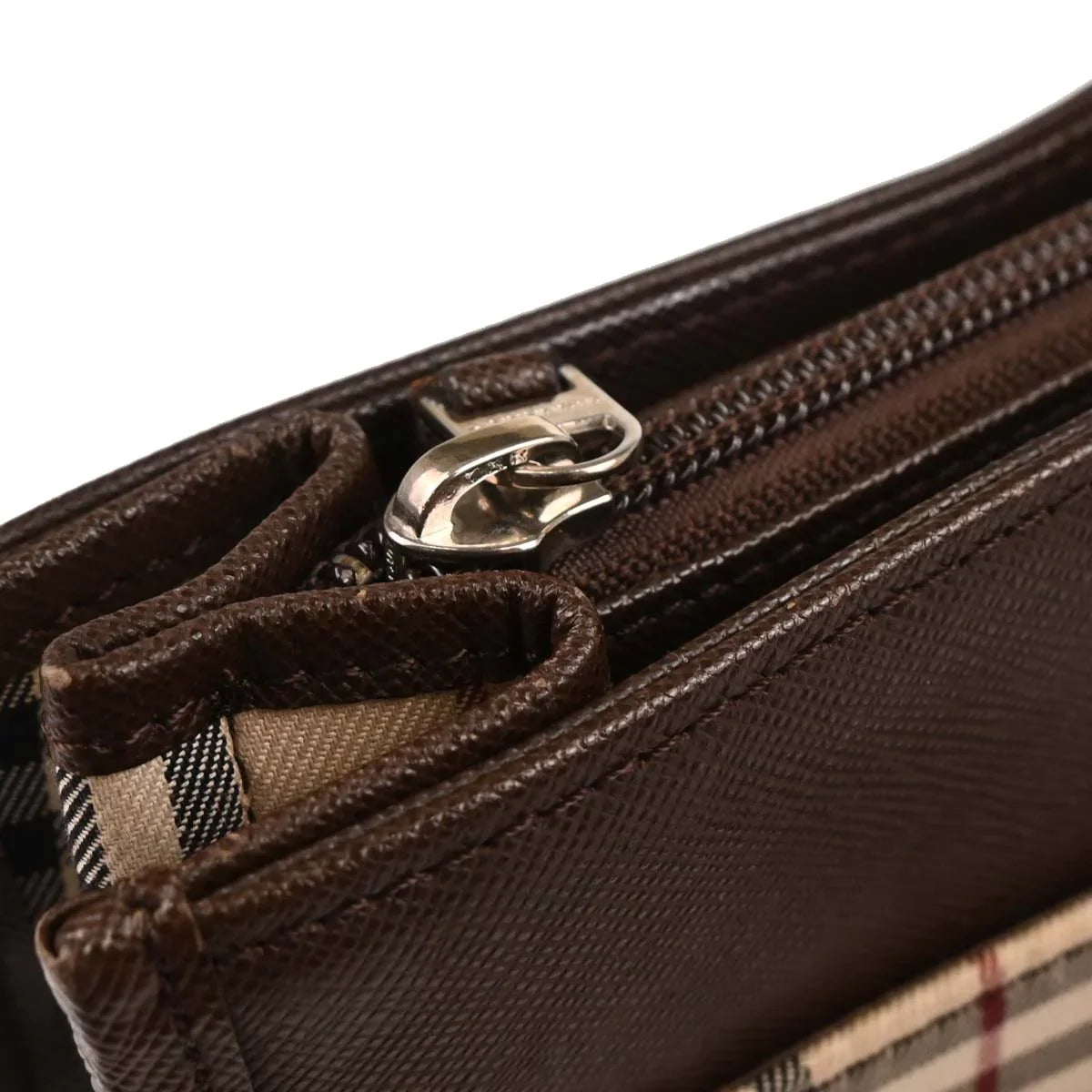 Burberry Beige Canvas Burberry Check Handbag