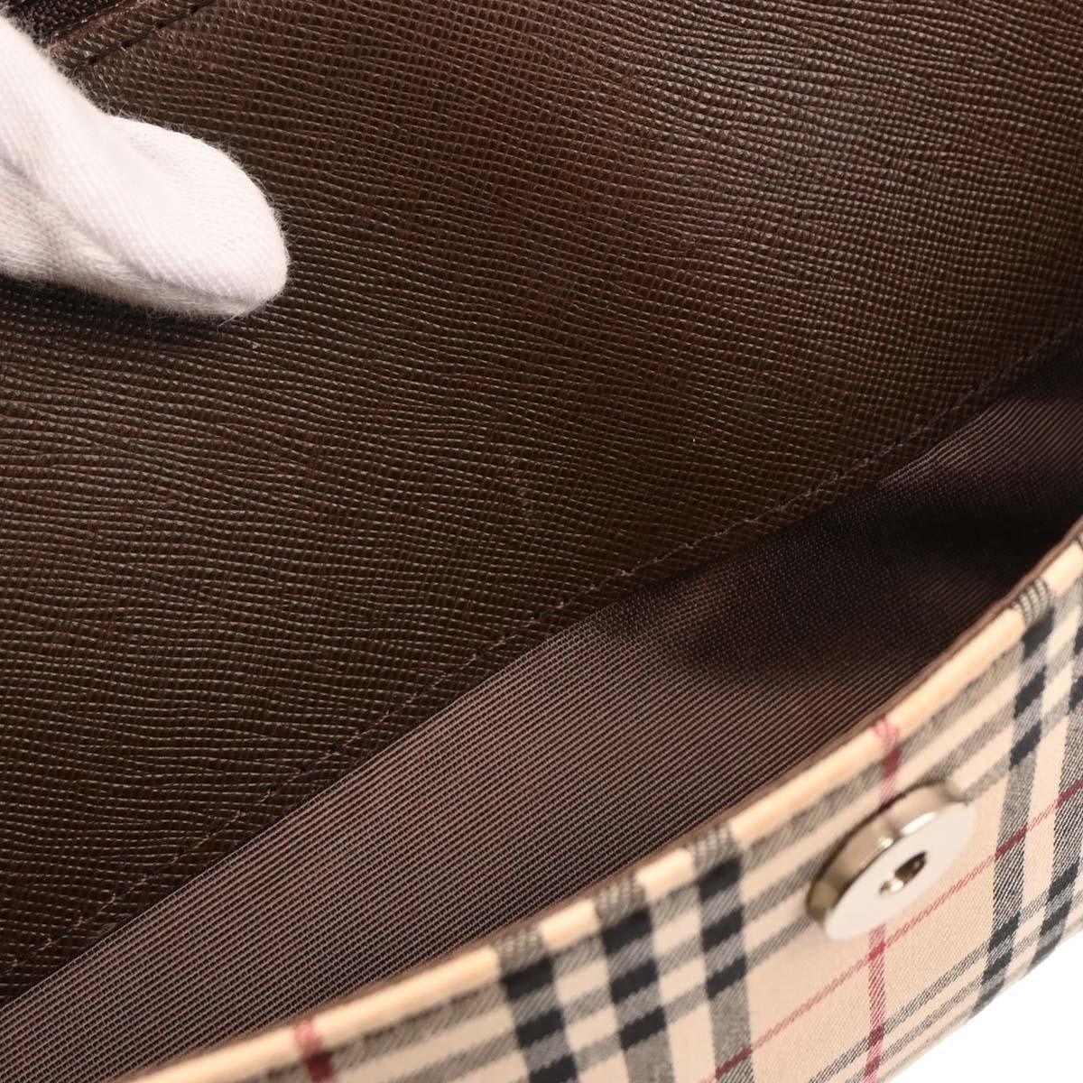 Burberry Beige Canvas Burberry Check Handbag