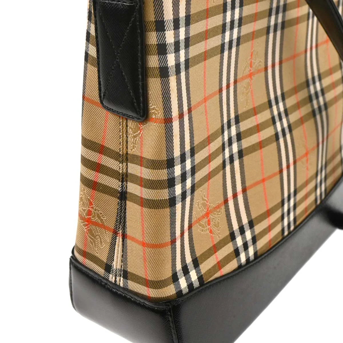 Burberry Beige Canvas House Check Tote Handbag