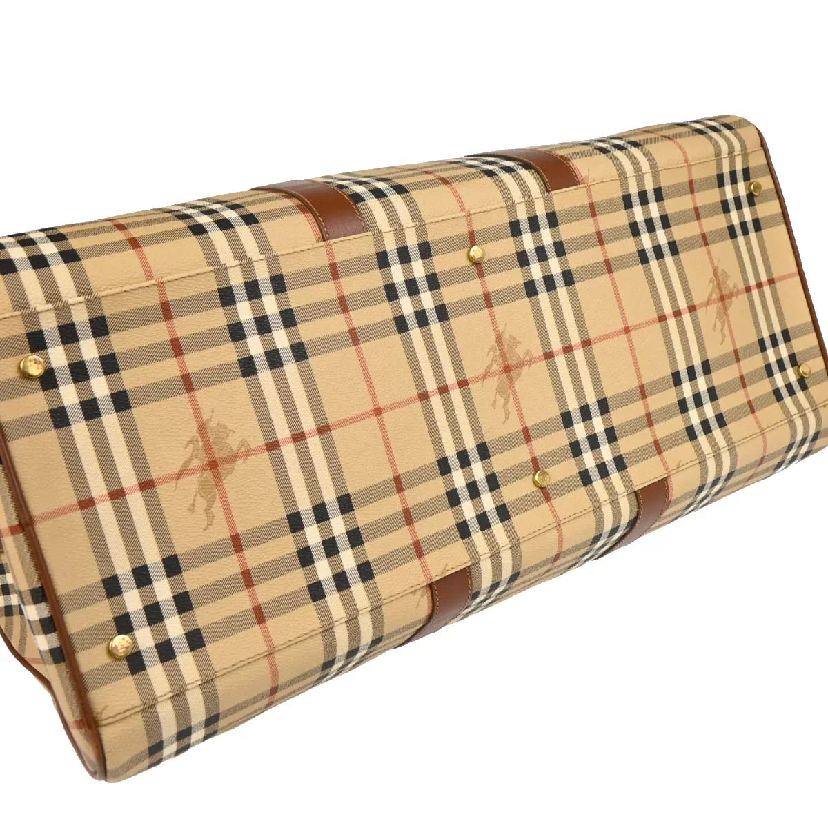 Burberry Beige PVC House Check Duffle 2way Shoulder Handbag