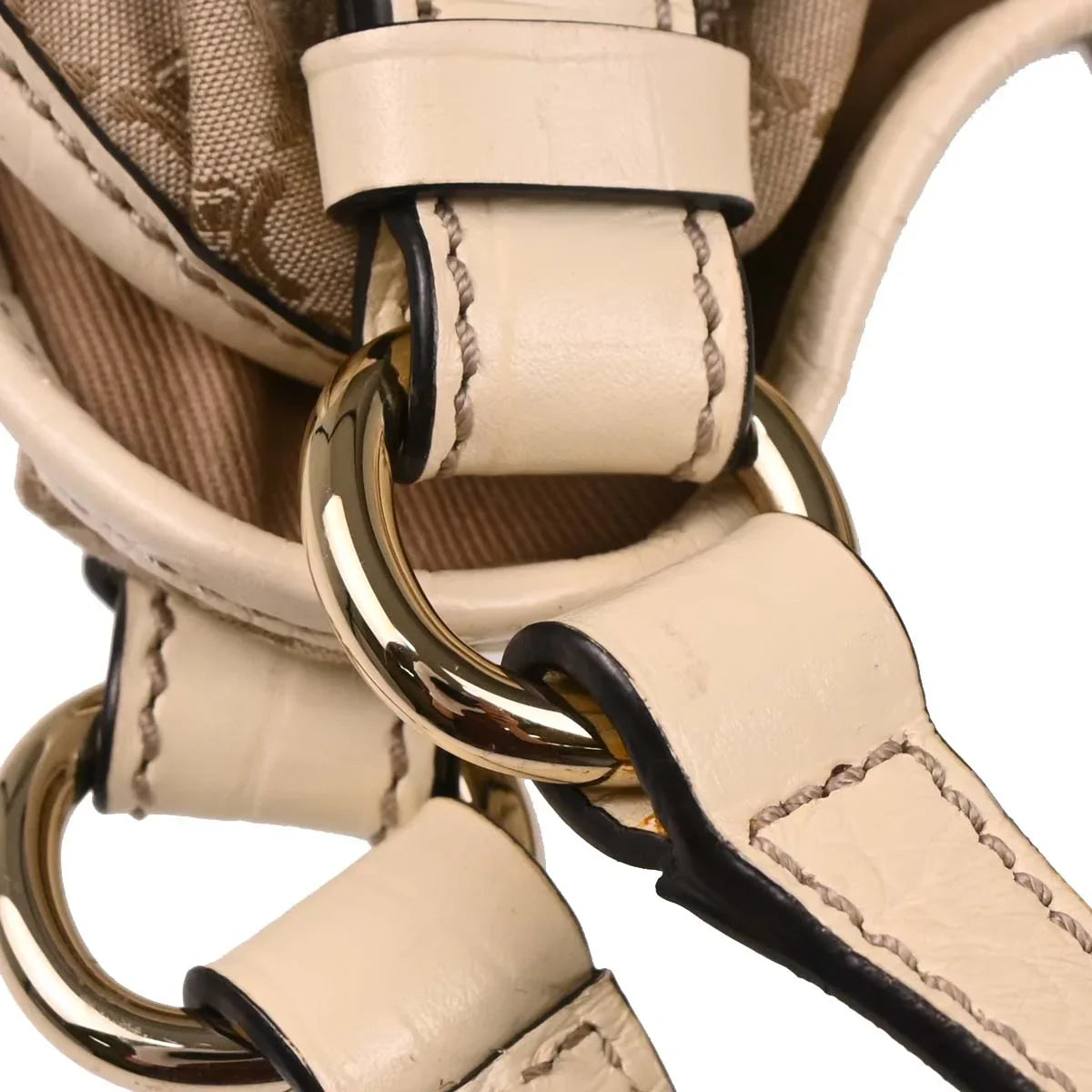 Celine Beige Canvas Macadam Hobo Handbag