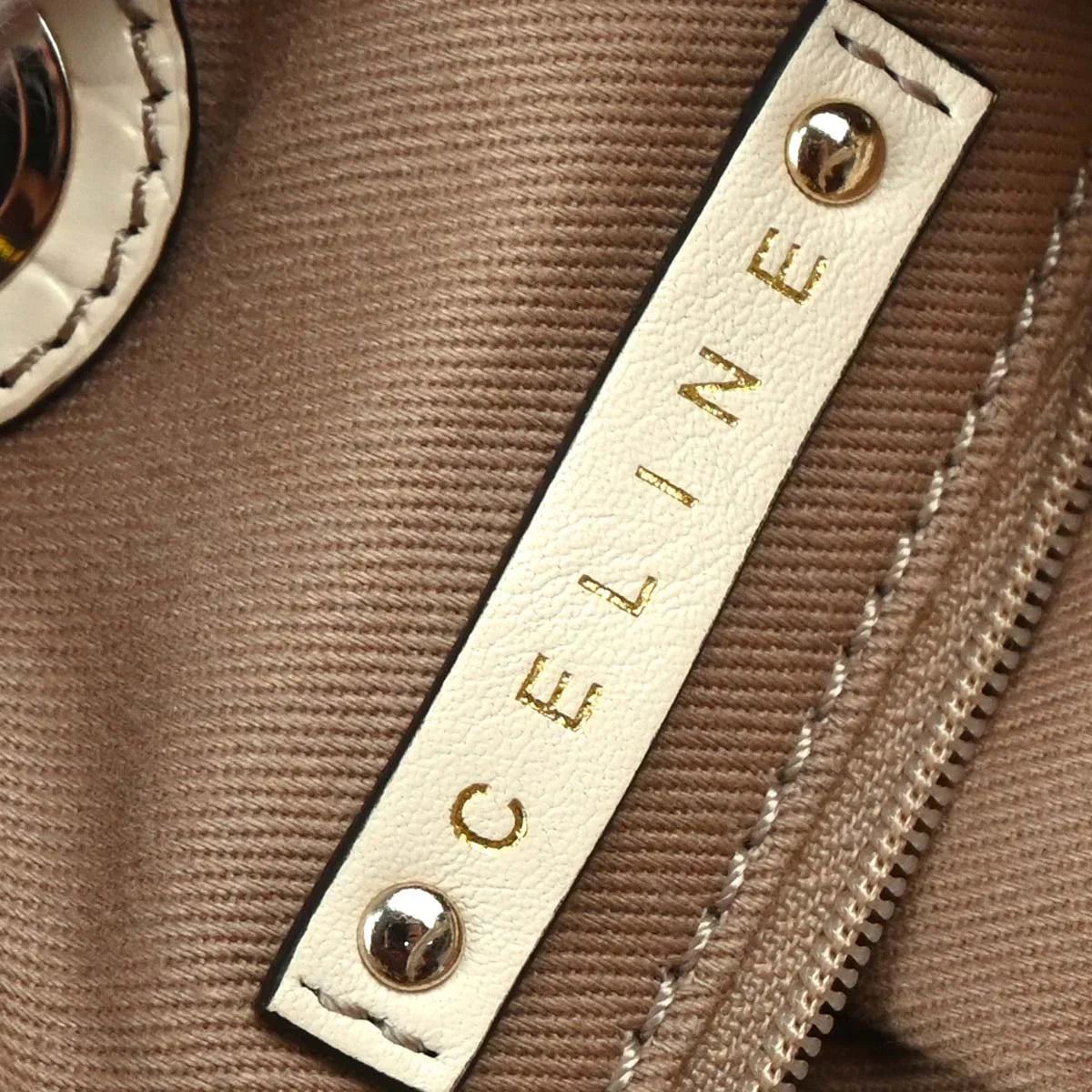 Celine Beige Canvas Macadam Hobo Handbag