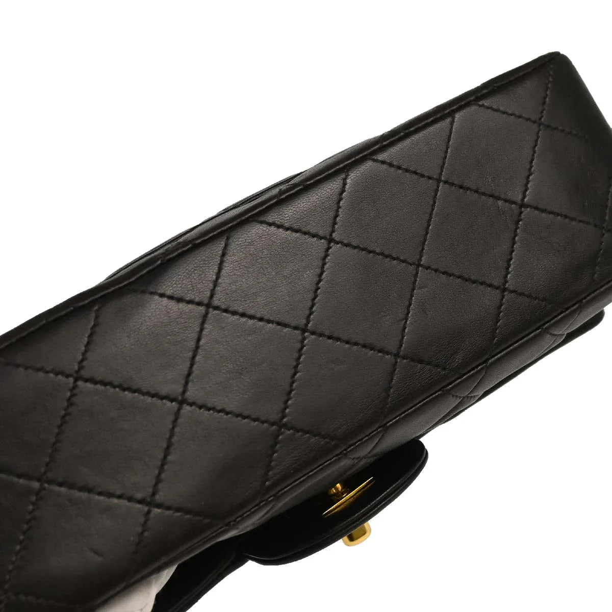 Chanel 1994-1996 Black Lambskin Small Classic Double Flap Shoulder Bag