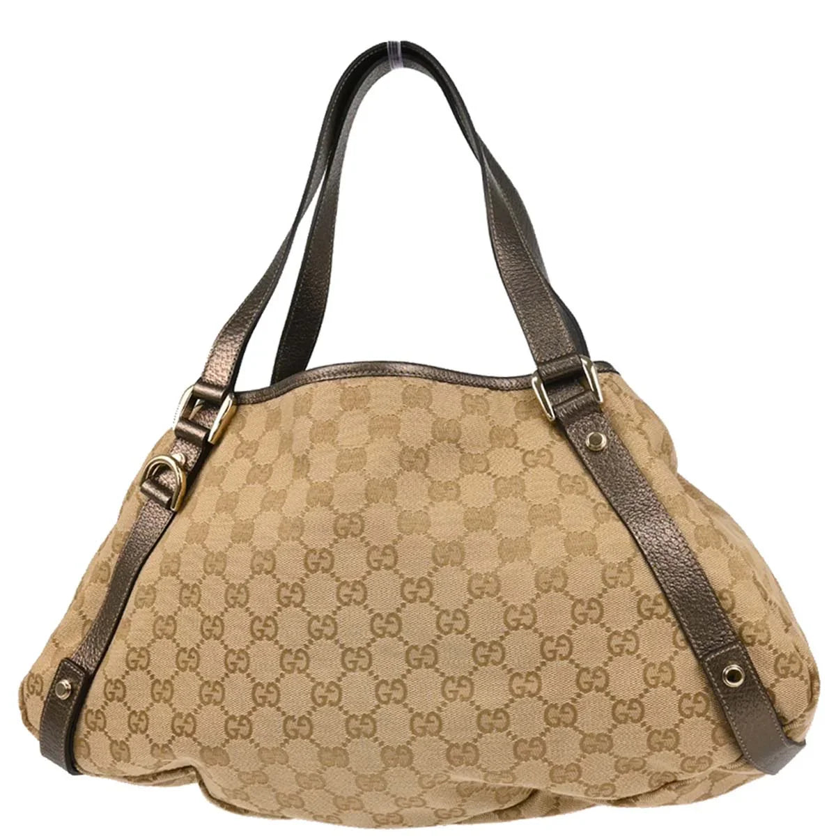 Gucci Beige Canvas GG Handbag
