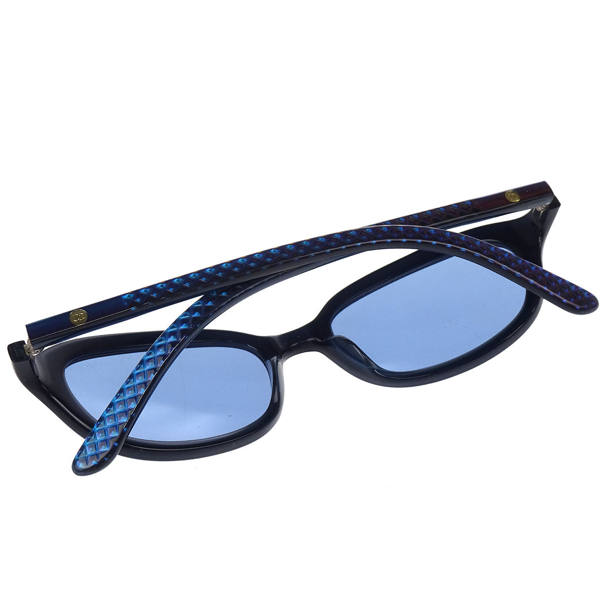 Chanel Sunglasses Eyewear Metallic Blue Small Good