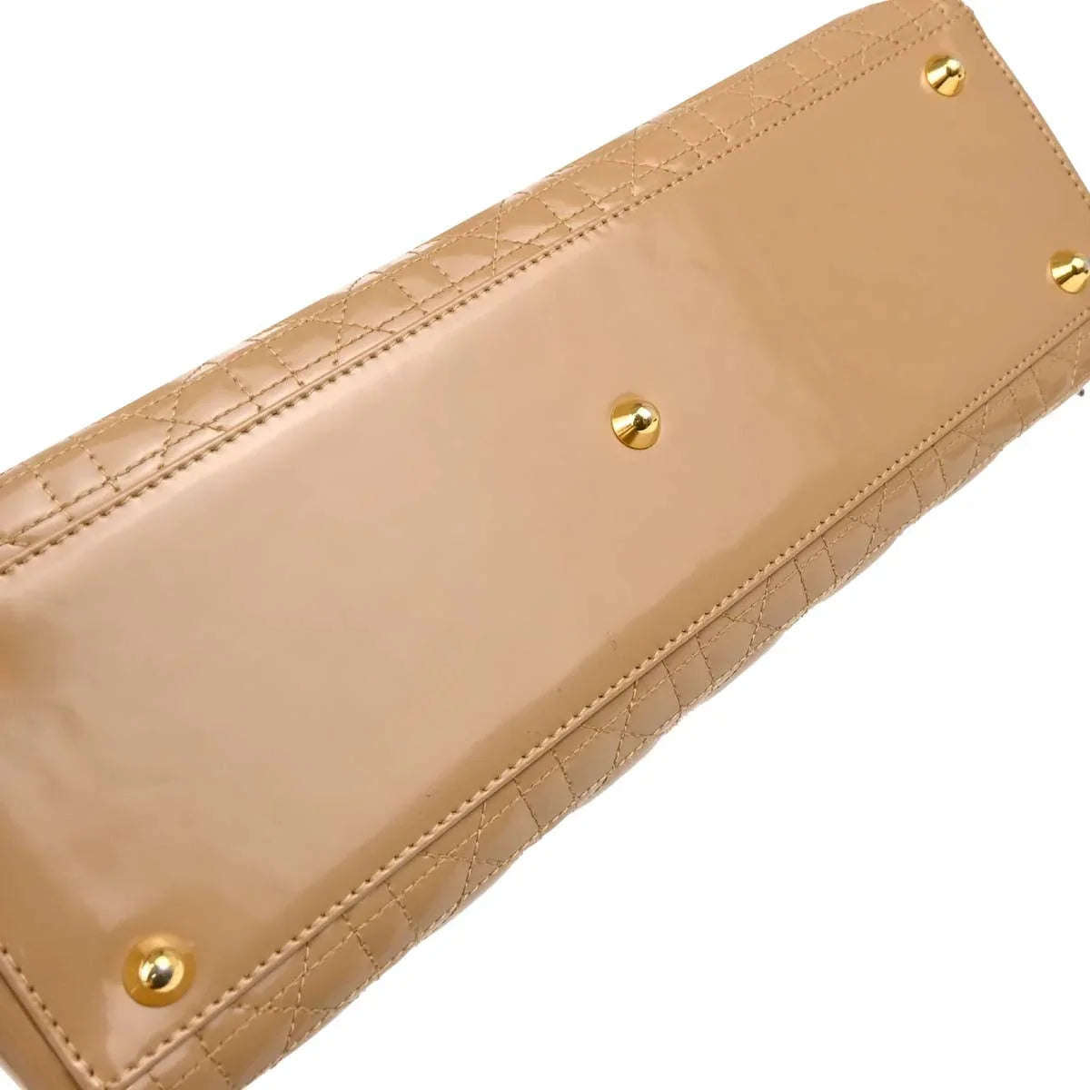 Christian Dior Beige Leather Lady Dior Cannage 2way Shoulder Handbag