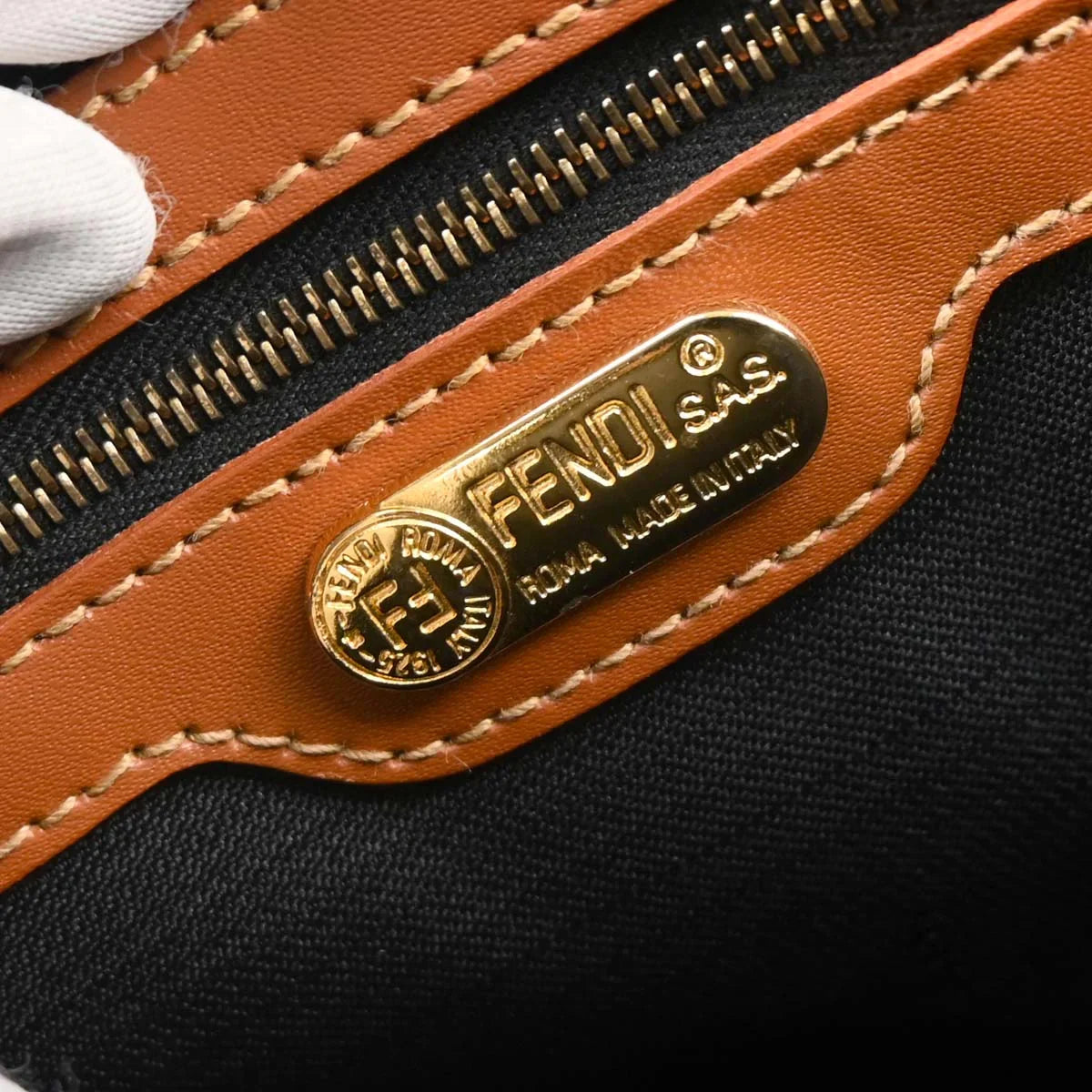 Fendi Pequin 2way Shoulder Handbag