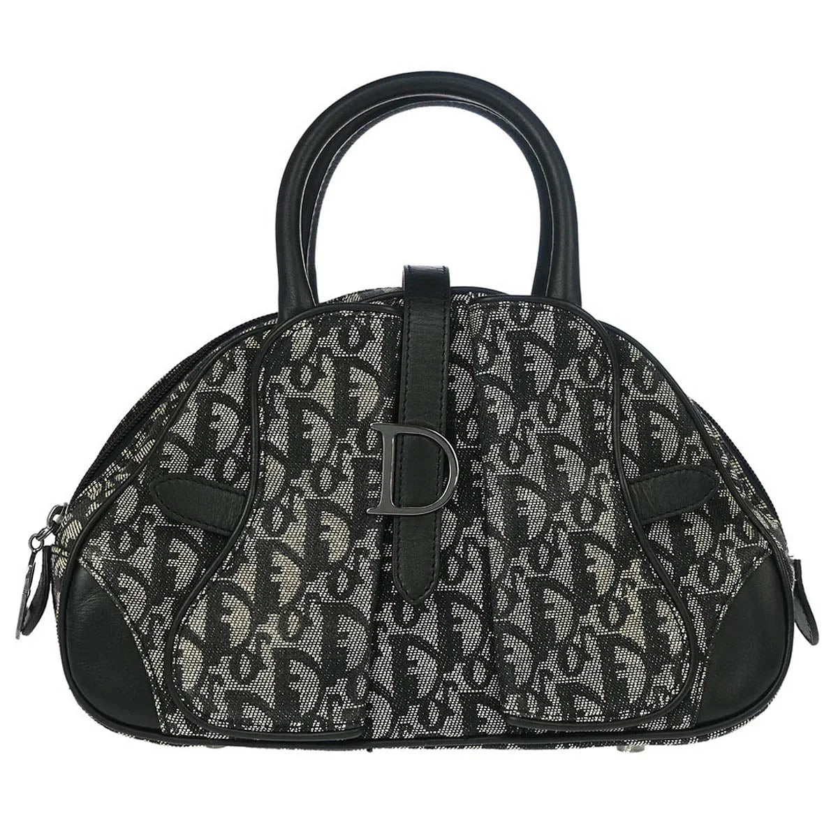 Christian Dior Black Double Saddle Trotter Handbag