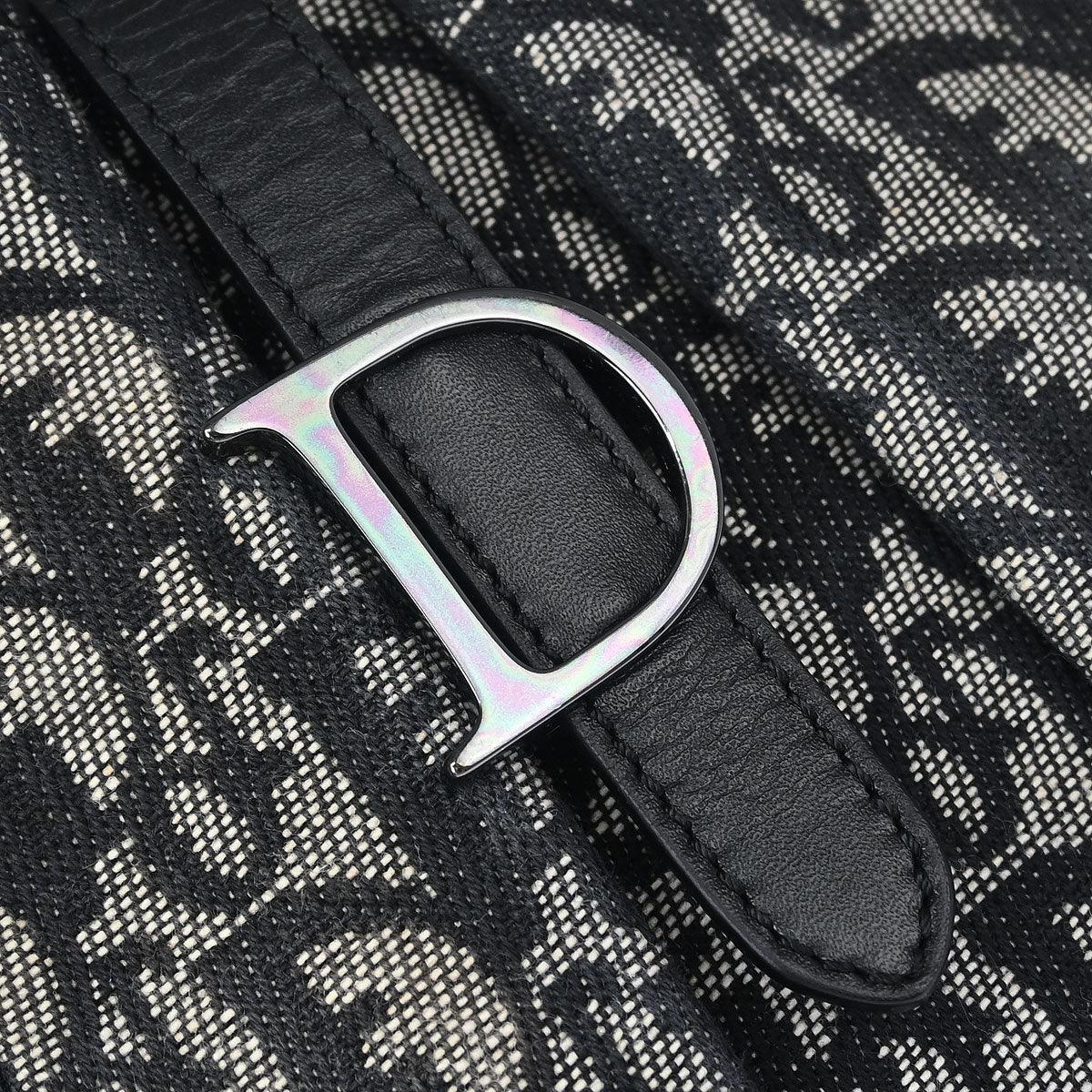Christian Dior Black Double Saddle Trotter Handbag