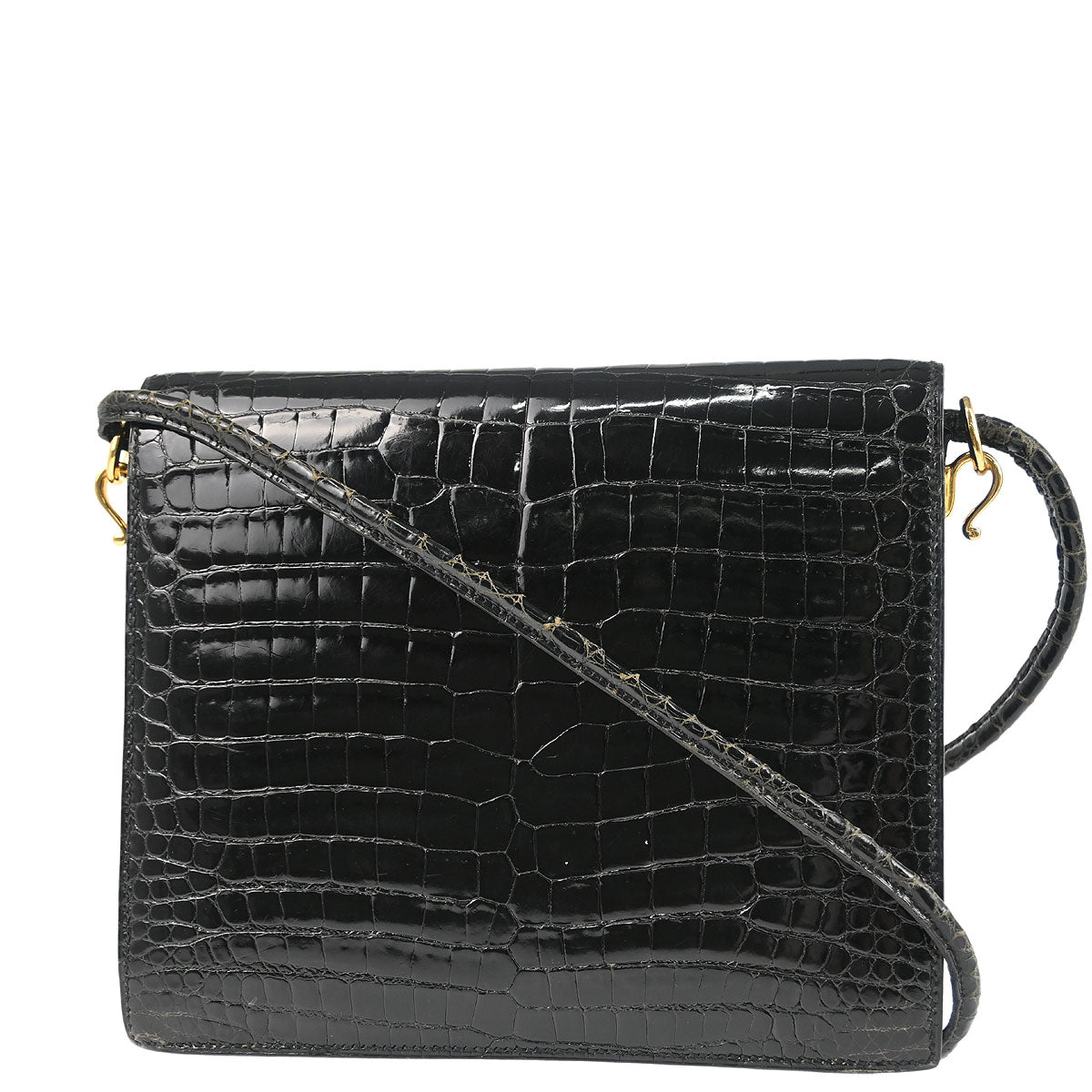 Hermes * 1987 Black Porosus Sequana Shoulder Bag