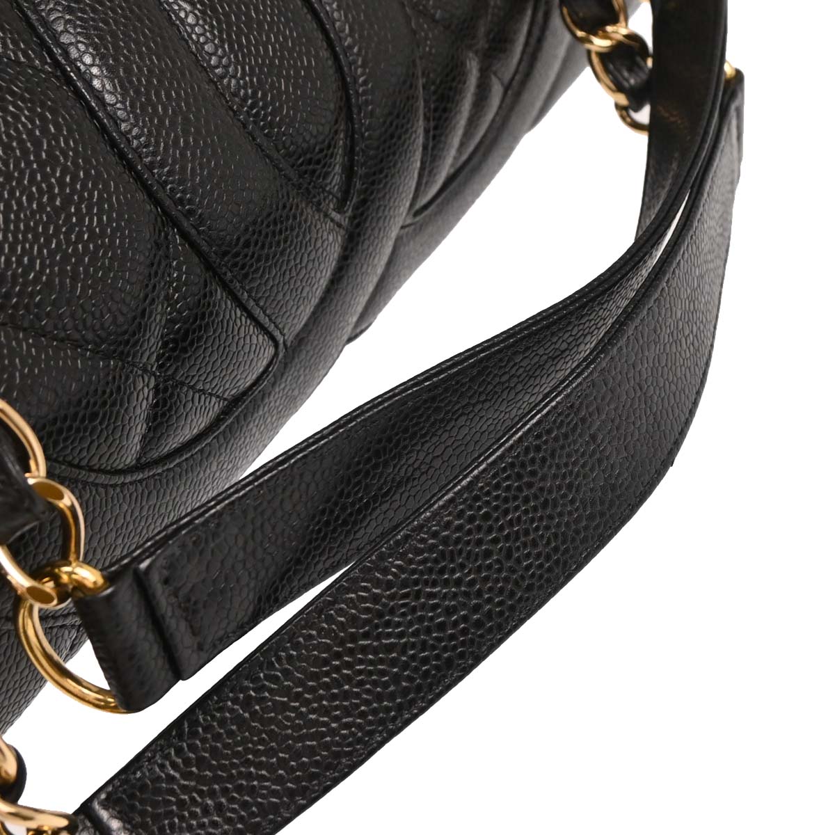 Chanel 2003-2004 Black Caviar Tote Chain Handbag