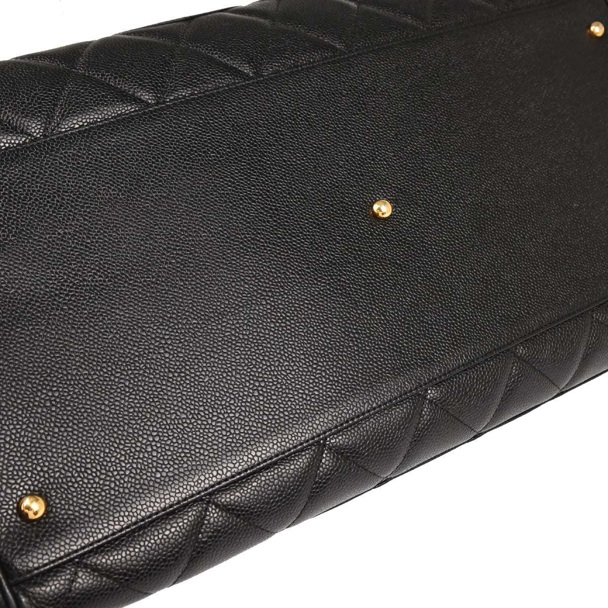 Chanel 2003-2004 Black Caviar Tote Chain Handbag