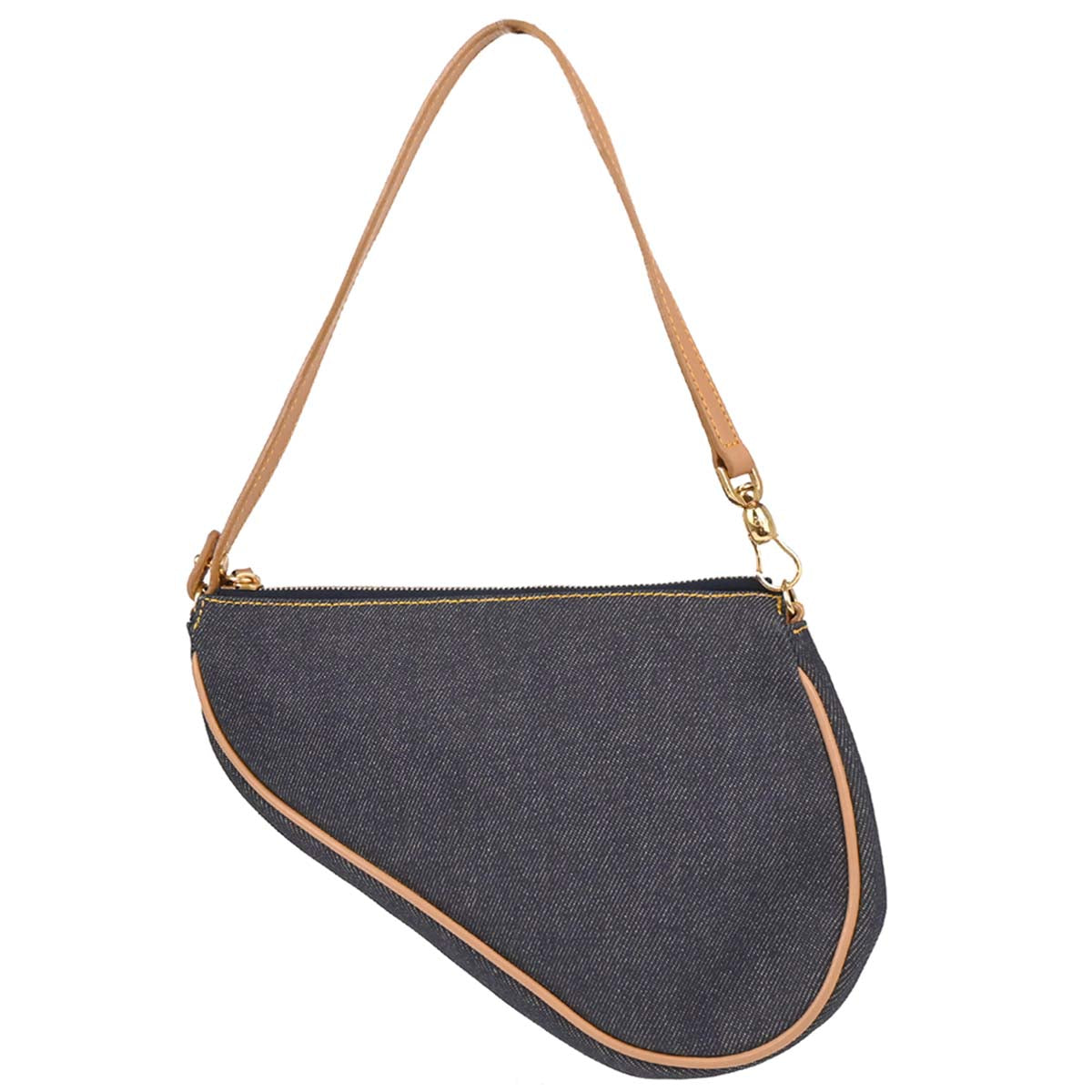 Christian Dior 1991 Navy Denim Saddle Handbag