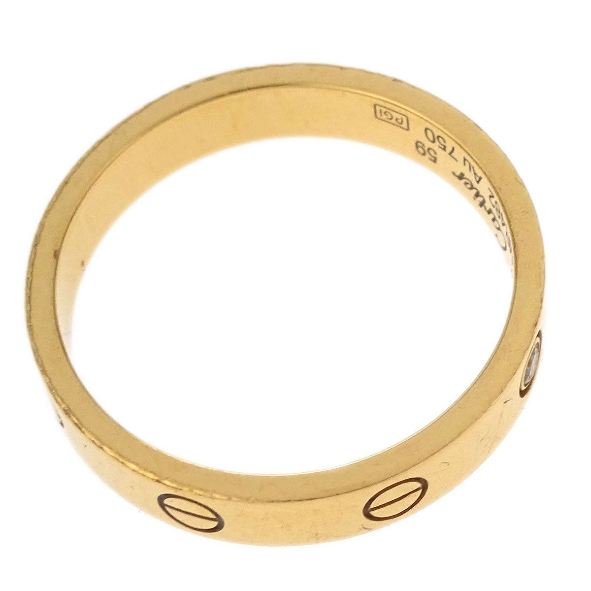 Cartier Mini Love Ring Au750 Diamond #59 #58 KMR482
