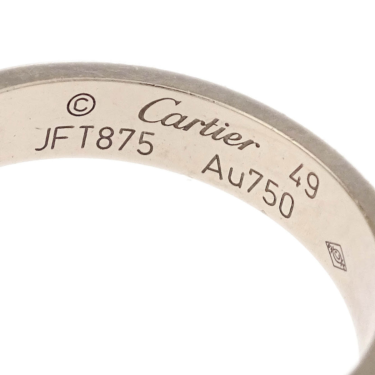 Cartier Mini Love Ring Silver Au750 #49 JFT875