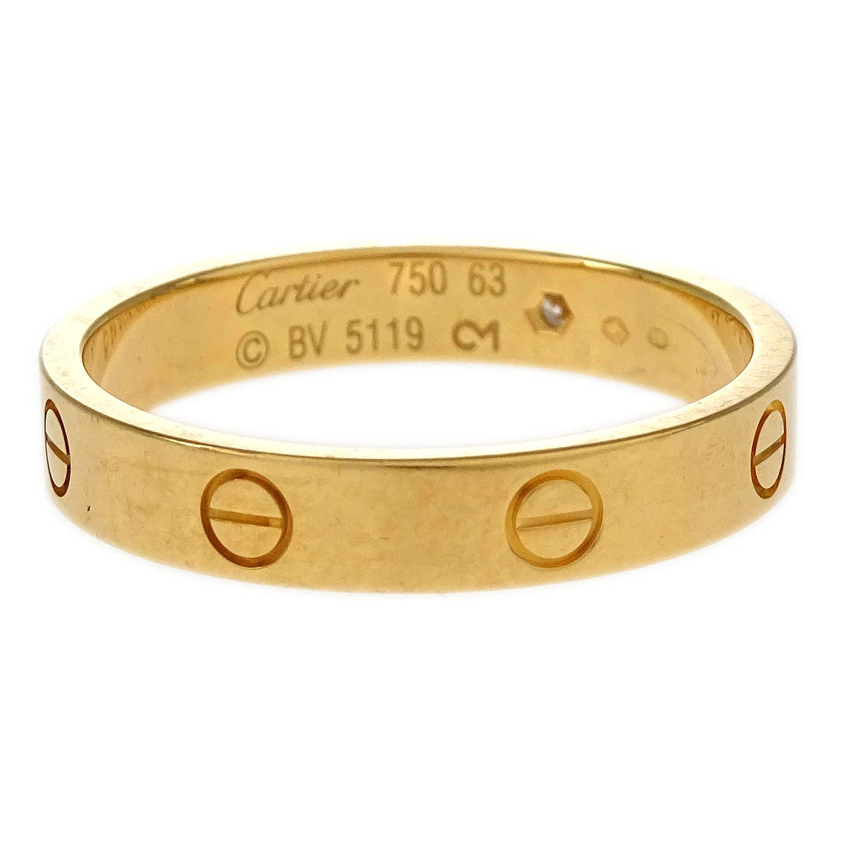 Cartier Mini Love Ring Gold 750 Diamond #63 #62 BV5119