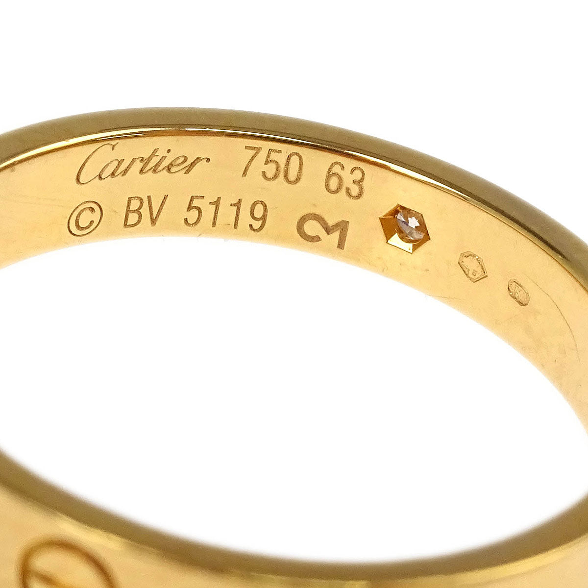 Cartier Mini Love Ring Gold 750 Diamond #63 #62 BV5119