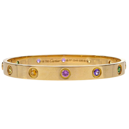 Cartier Love Bracelet Bangle PF0349 750 #16 Sapphire Garnet Amethyst