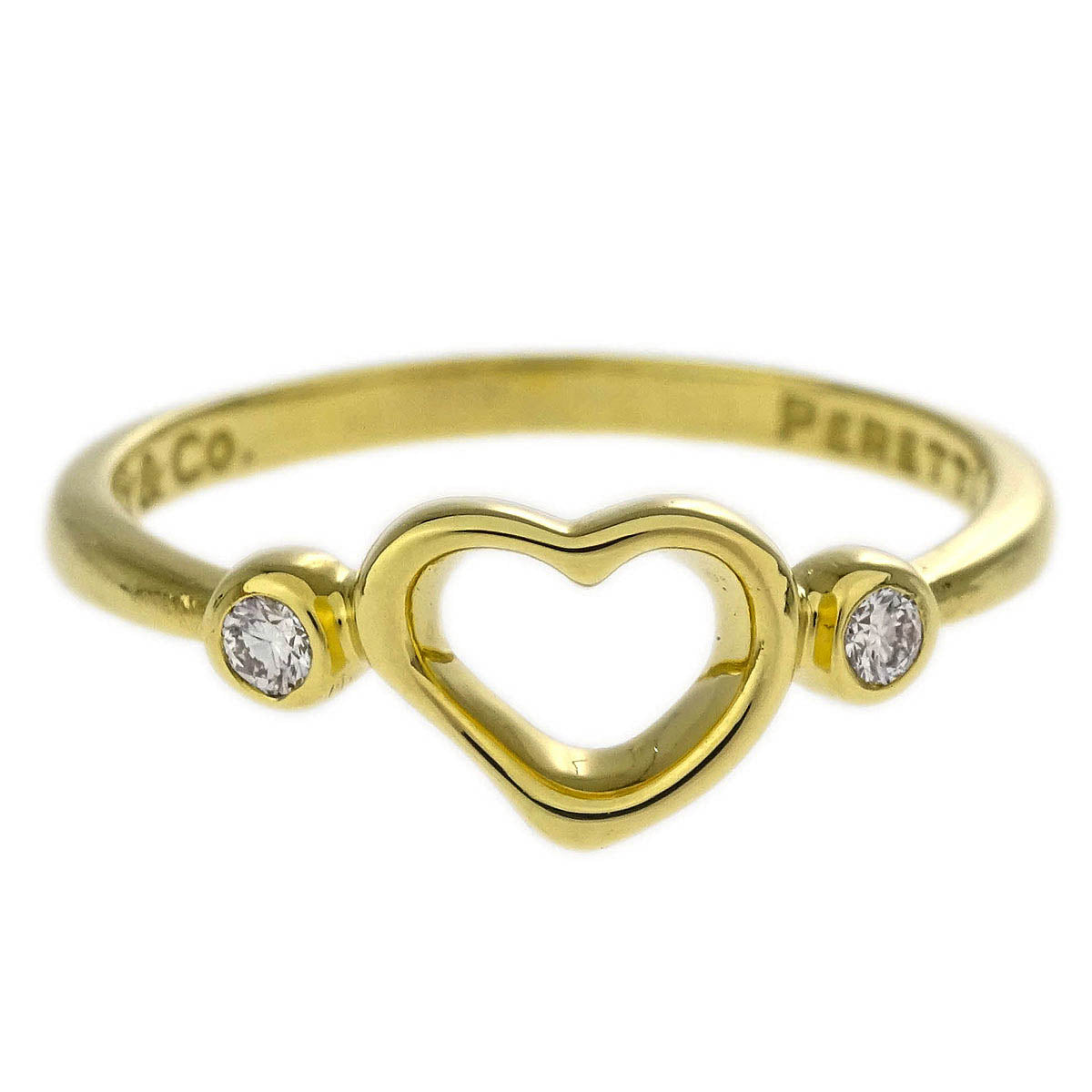 Tiffany & Co. Open Heart Ring 750 Diamond #54