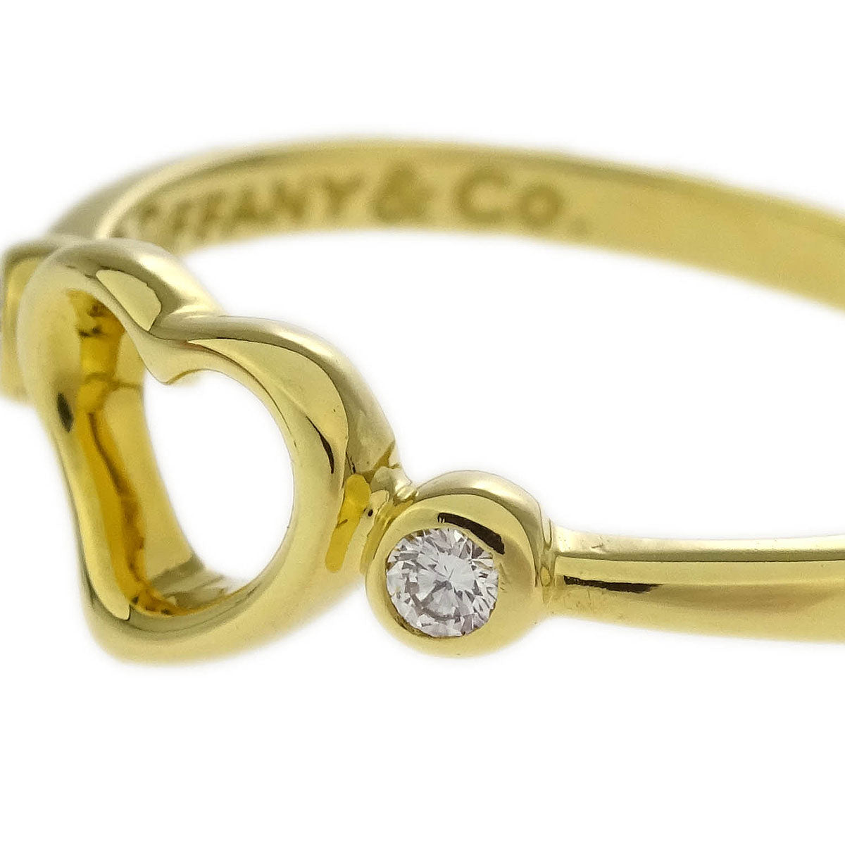 Tiffany & Co. Open Heart Ring 750 Diamond #54