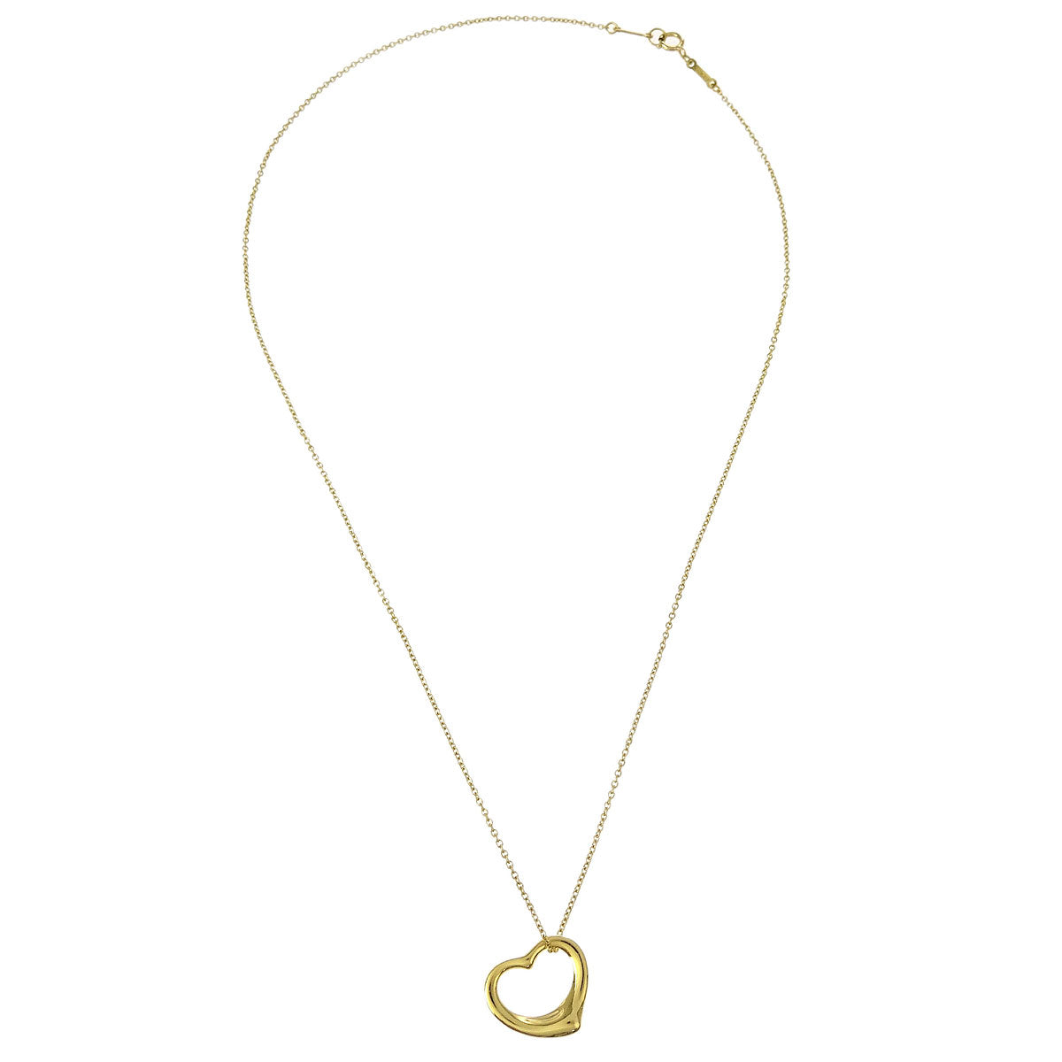 Tiffany & Co. Open Heart Pendant Necklace 750 Gold