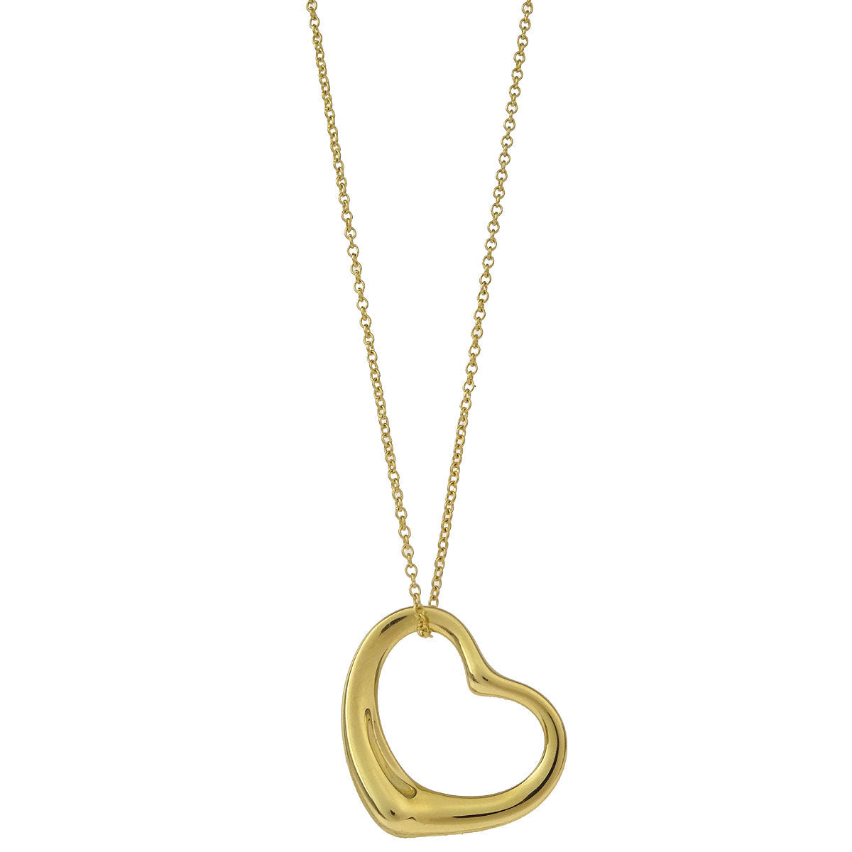 Tiffany & Co. Open Heart Pendant Necklace 750 Gold
