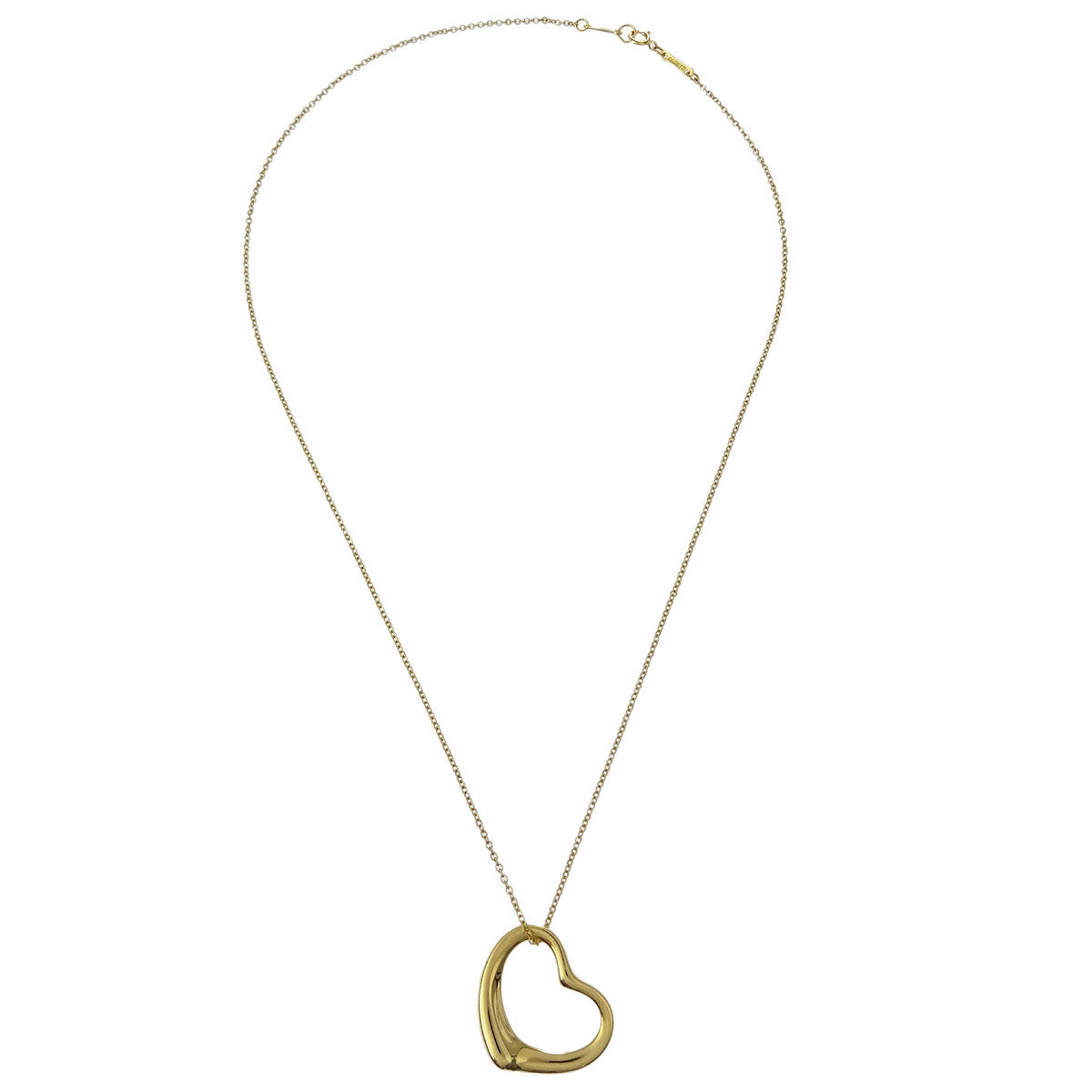 Tiffany & Co. Open Heart Pendant Necklace 750 Gold