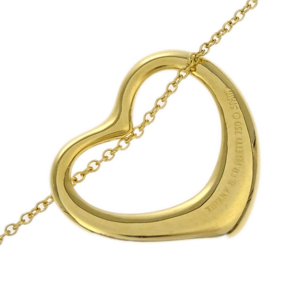 Tiffany & Co. Open Heart Pendant Necklace 750 Gold