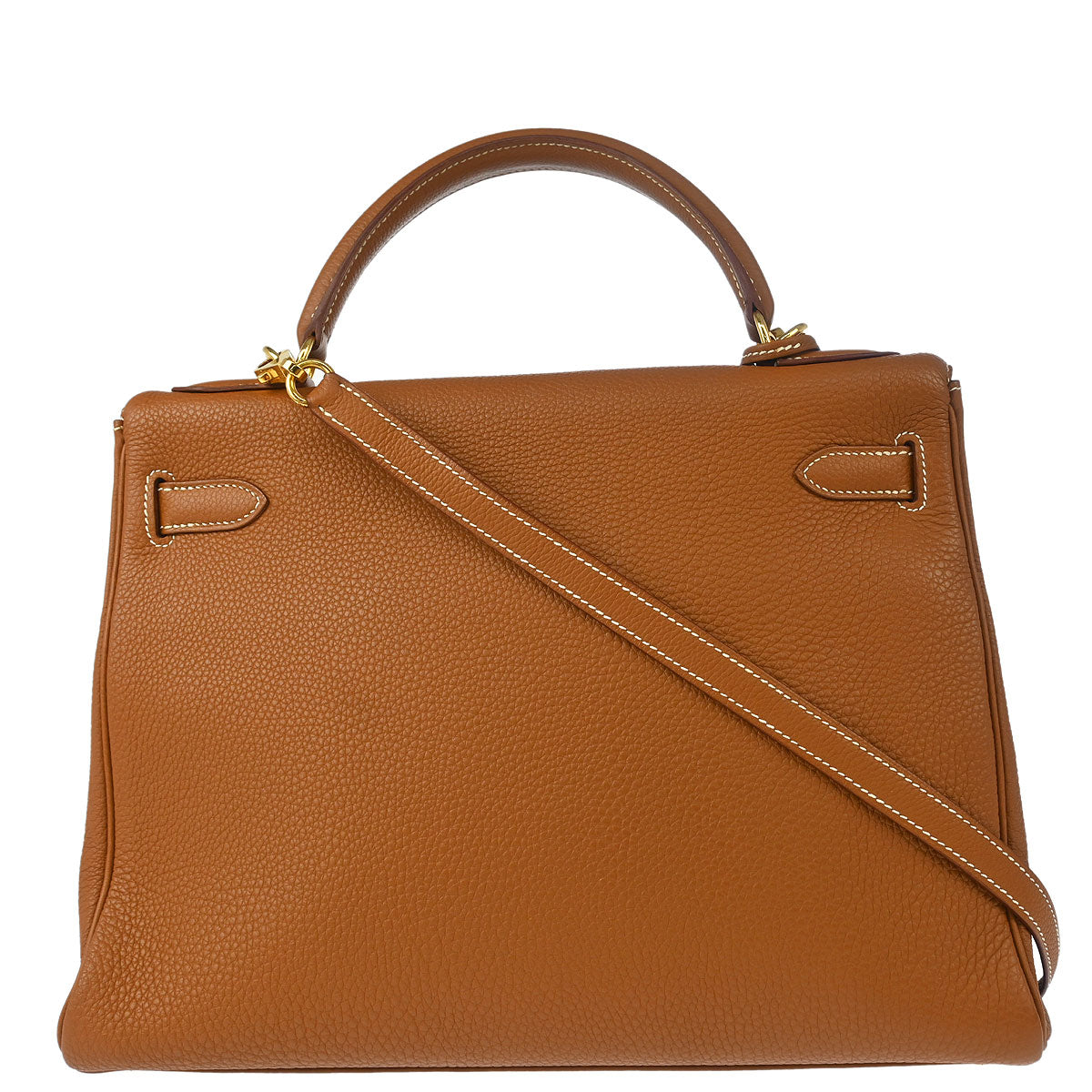 Hermes 2002 Gold Togo Kelly 32 Retourne 2way Shoulder Handbag