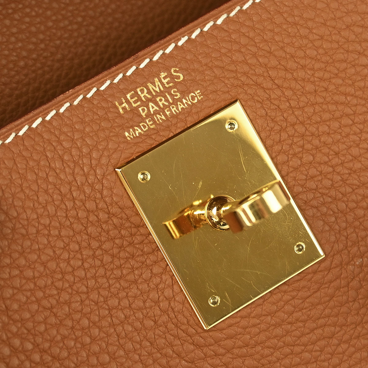 Hermes 2002 Gold Togo Kelly 32 Retourne 2way Shoulder Handbag