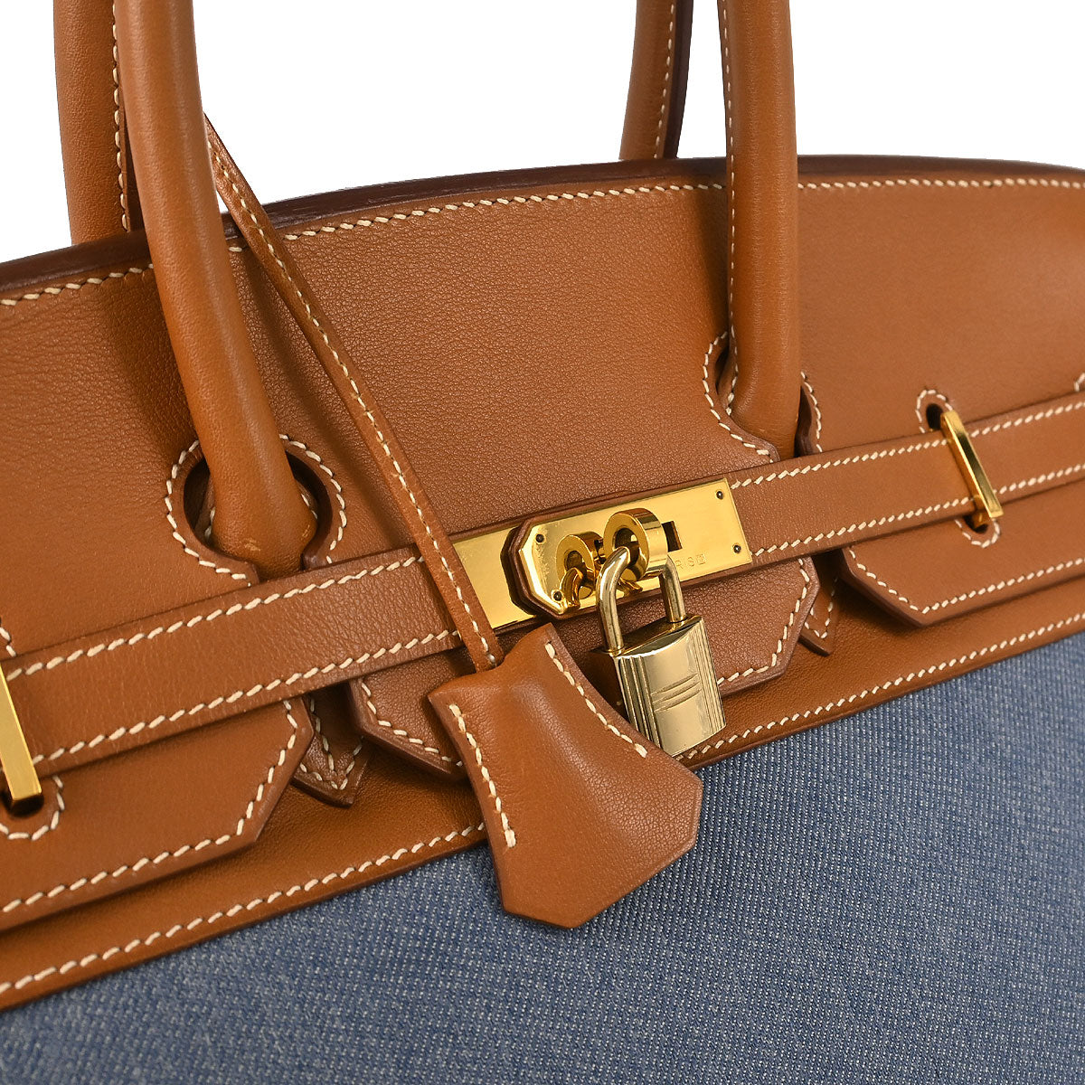 Hermes * 1998 Indigo Toile Jean Vache Birkin 35 Handbag