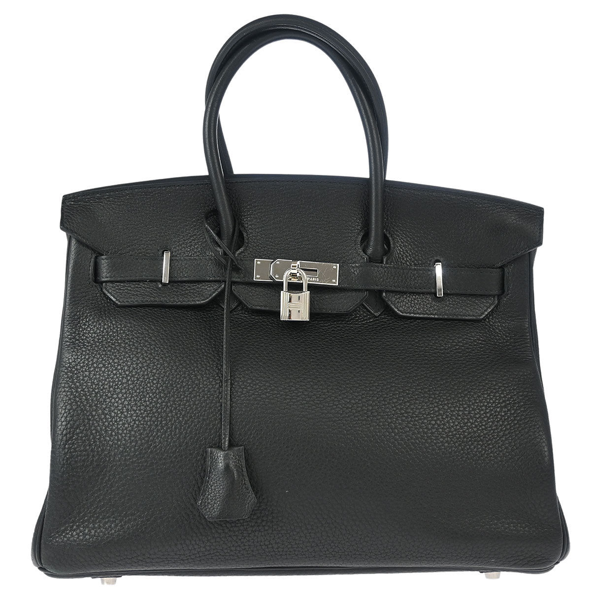 Hermes 2008 Black Taurillon Clemence Birkin 35 Handbag
