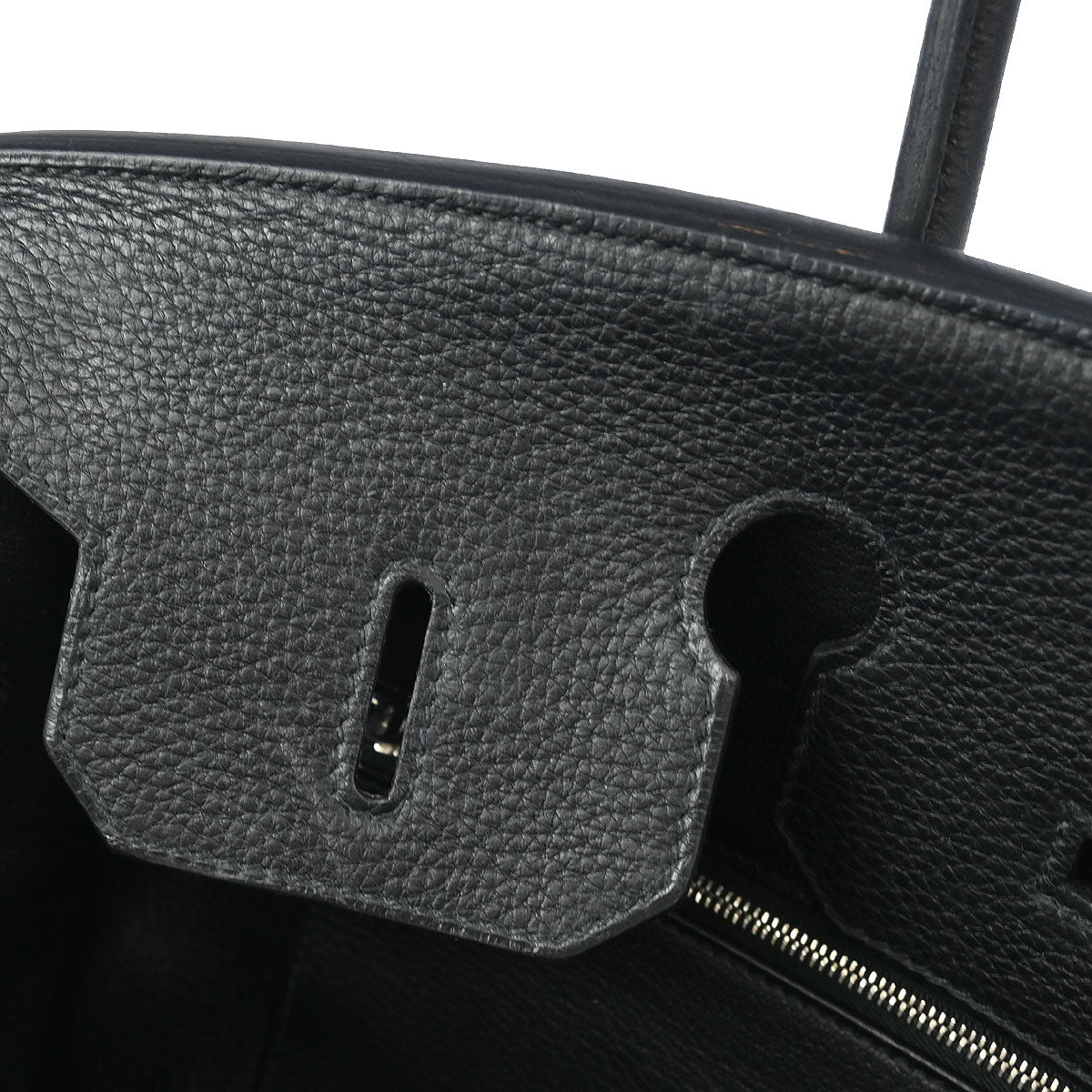 Hermes 2008 Black Taurillon Clemence Birkin 35 Handbag