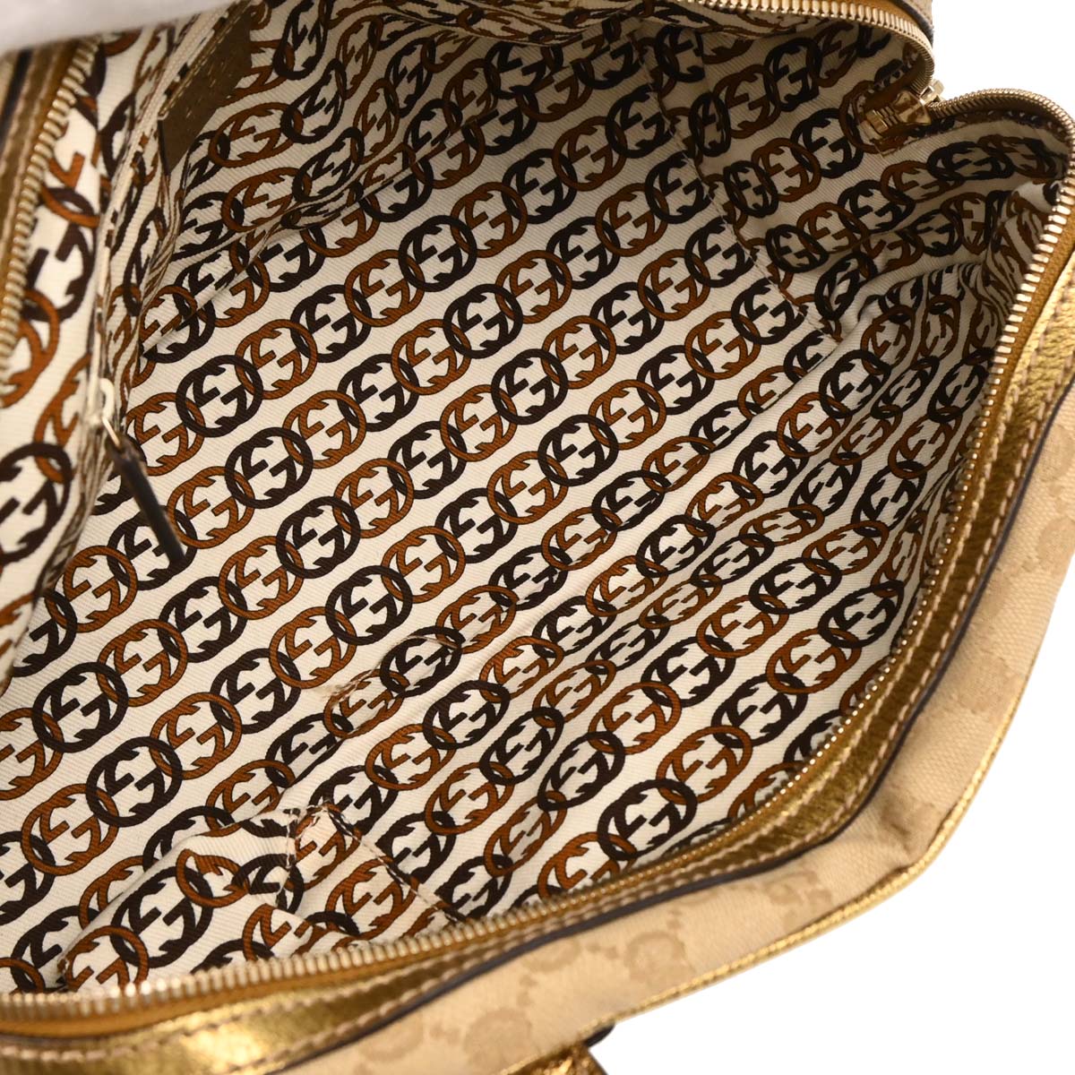 Gucci Beige Gold Canvas Princy GG Handbag