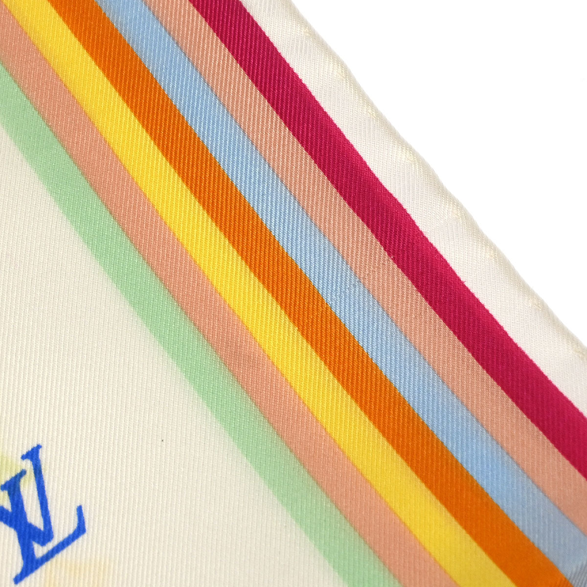 Louis Vuitton White Monogram Multicolor Scarf 70 M71915 Small Good