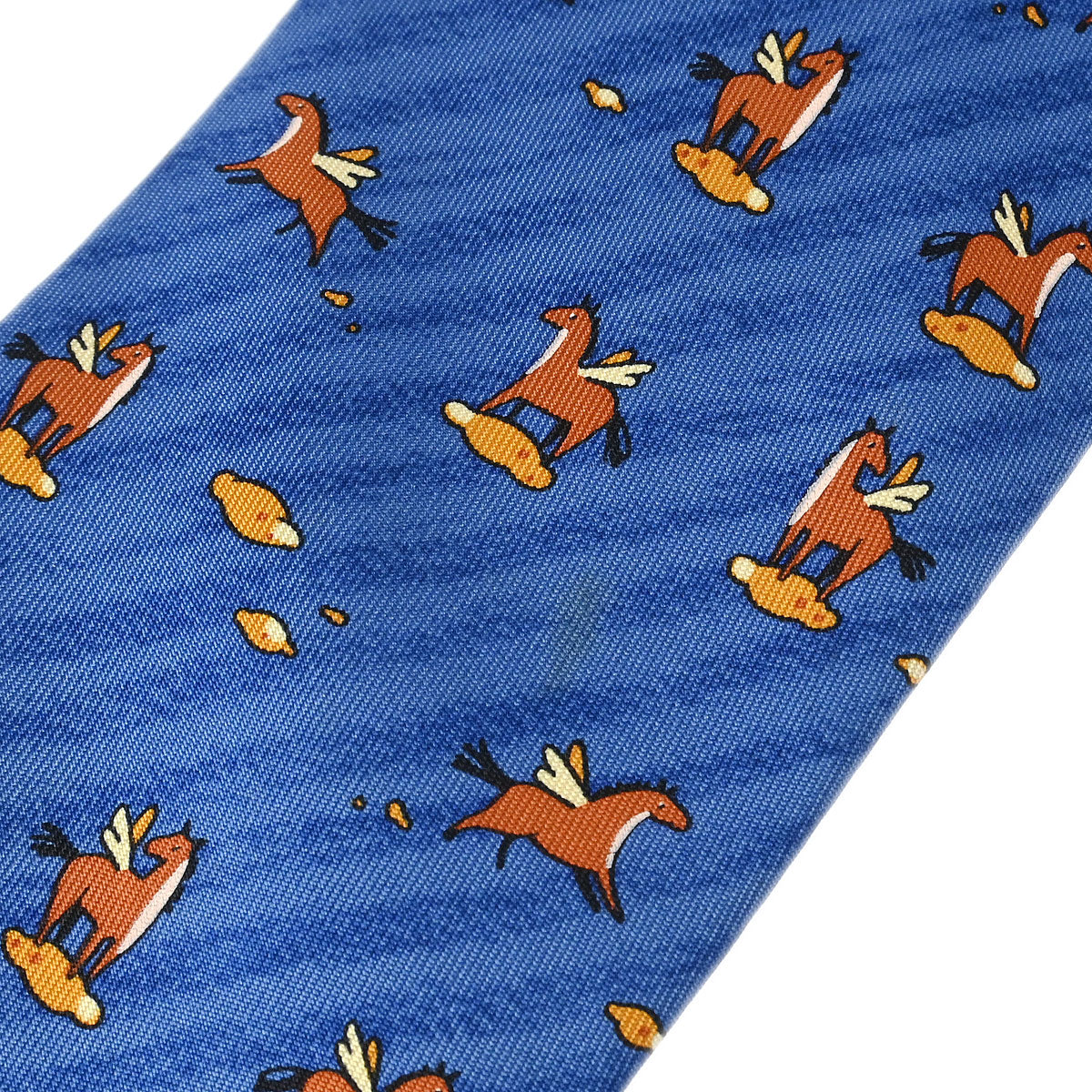 Hermes Blue Silk Neck Tie Small Good 7859UA