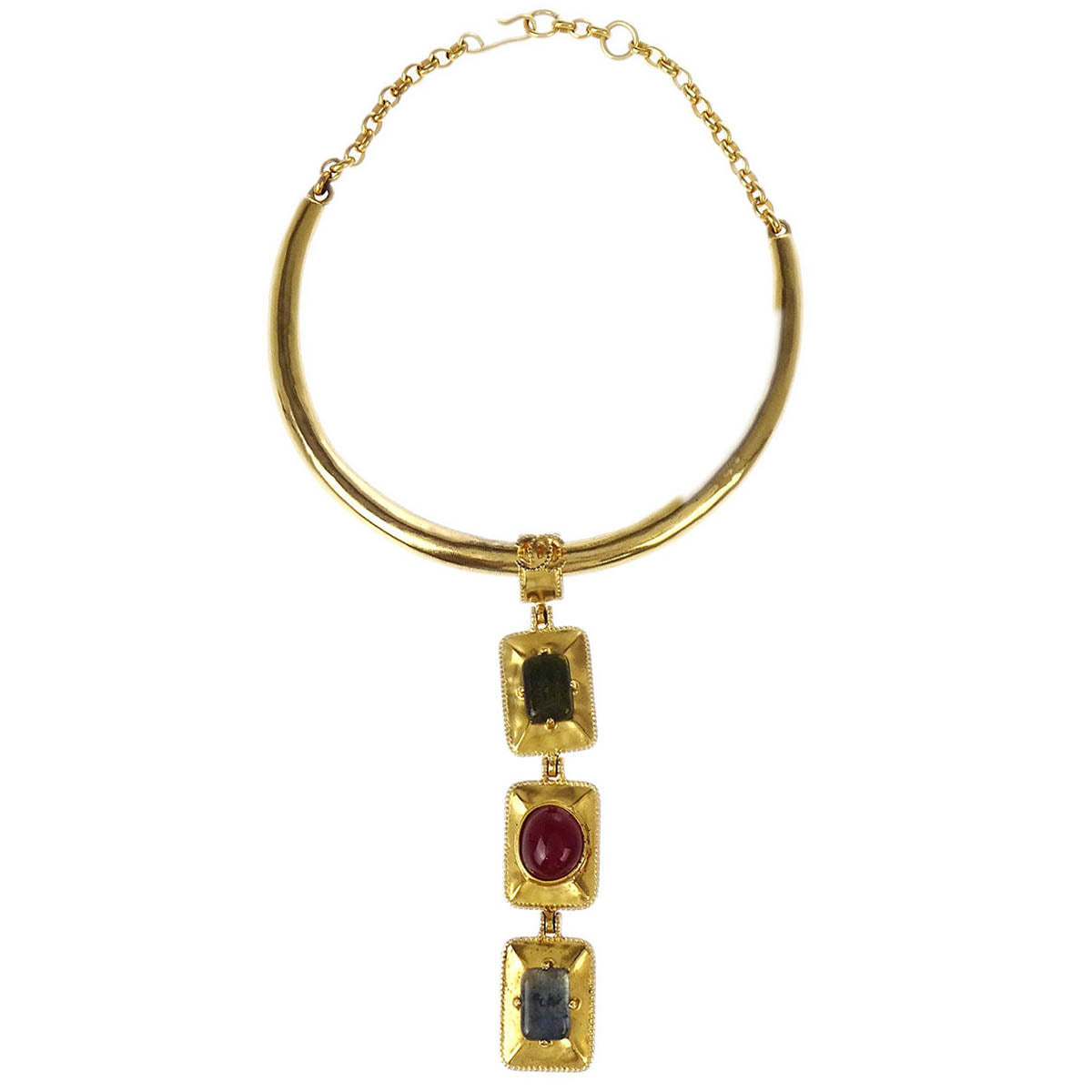 Chanel Pendant Necklace Choker Gold Gripoix 97A