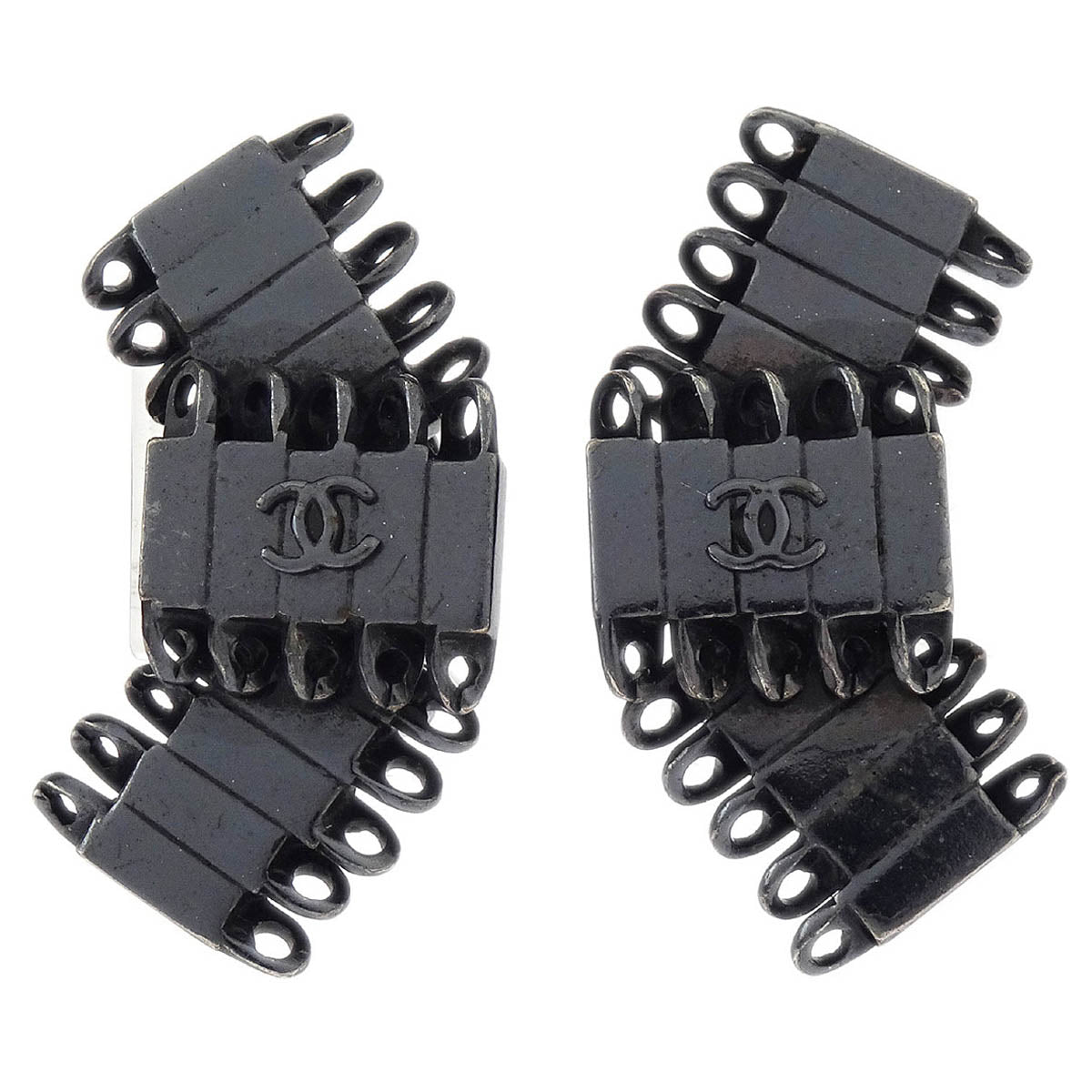 Chanel Earrings Clip-On Silver 98P