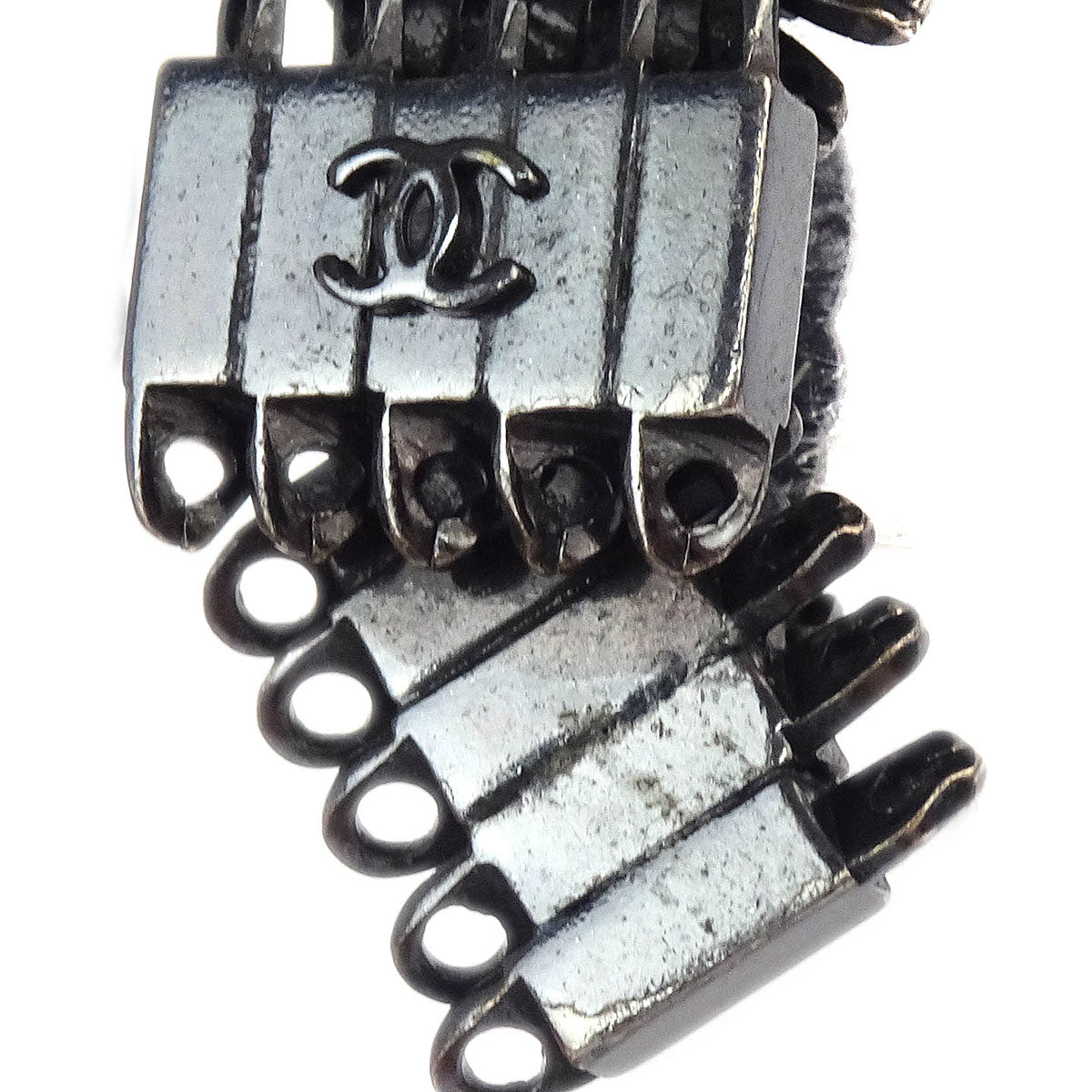 Chanel Earrings Clip-On Silver 98P