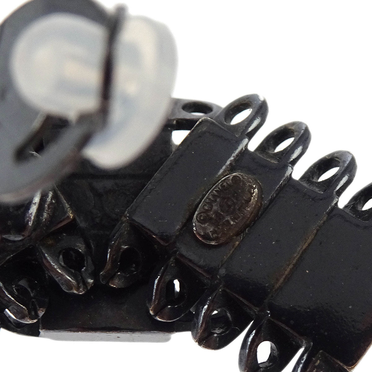 Chanel Earrings Clip-On Silver 98P
