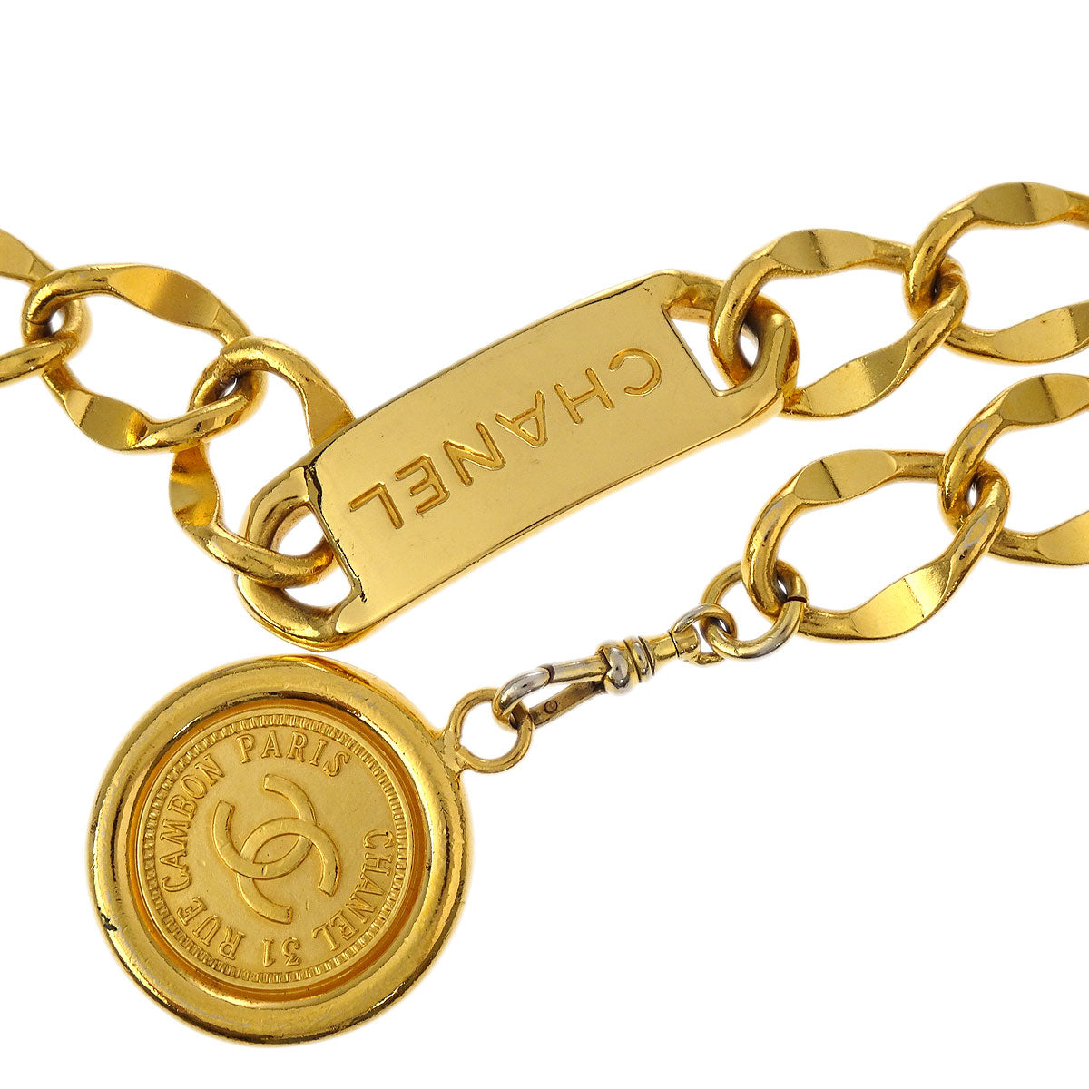 Chanel Chain Belt Medallion Gold Small Good