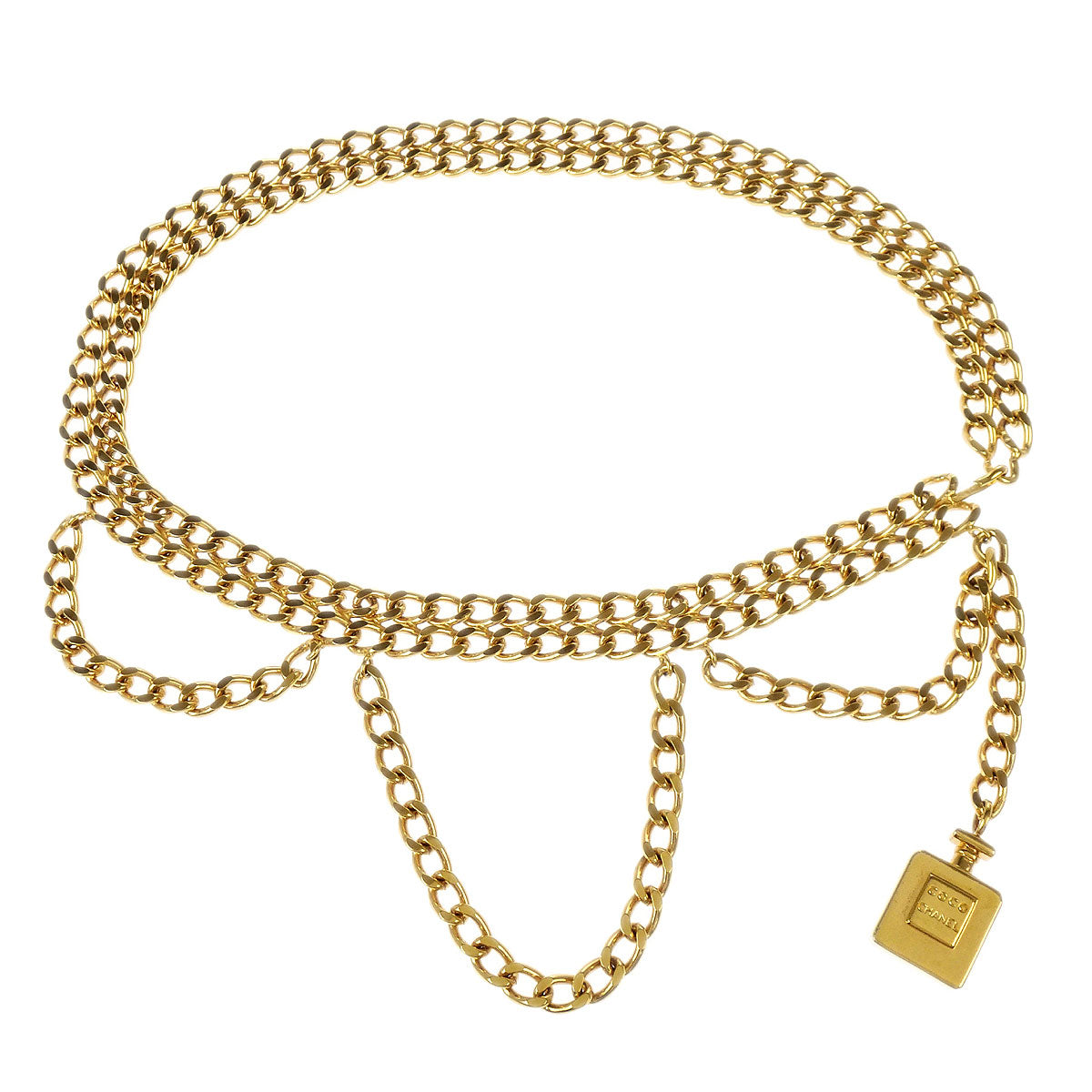Chanel Chain Belt Perfume Gold Small Good