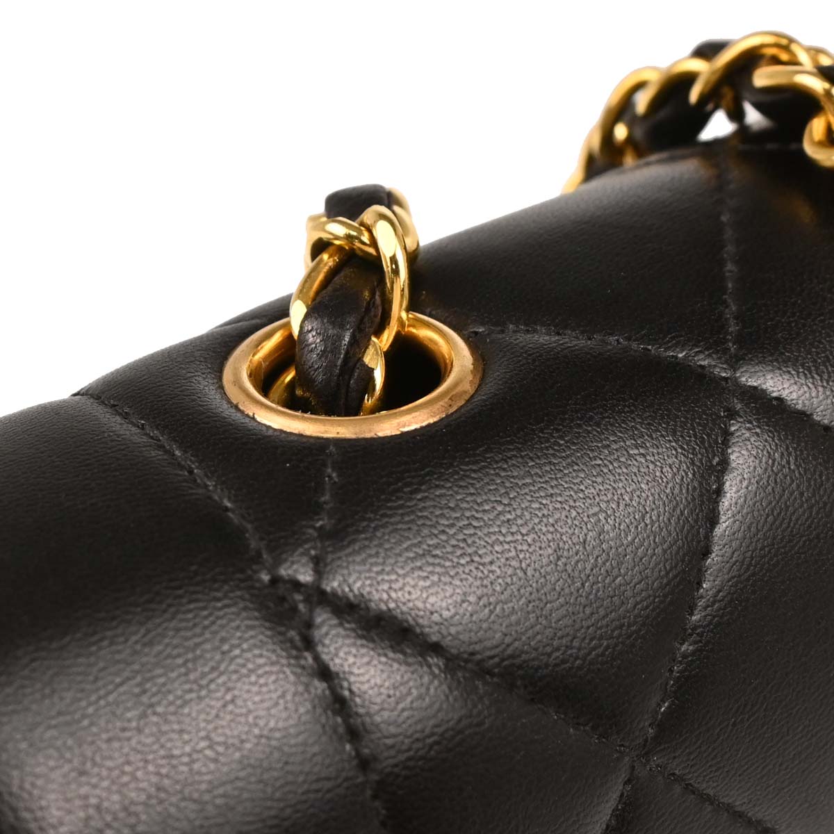 Chanel 1994-1996 Black Lambskin Small Diana Shoulder Bag