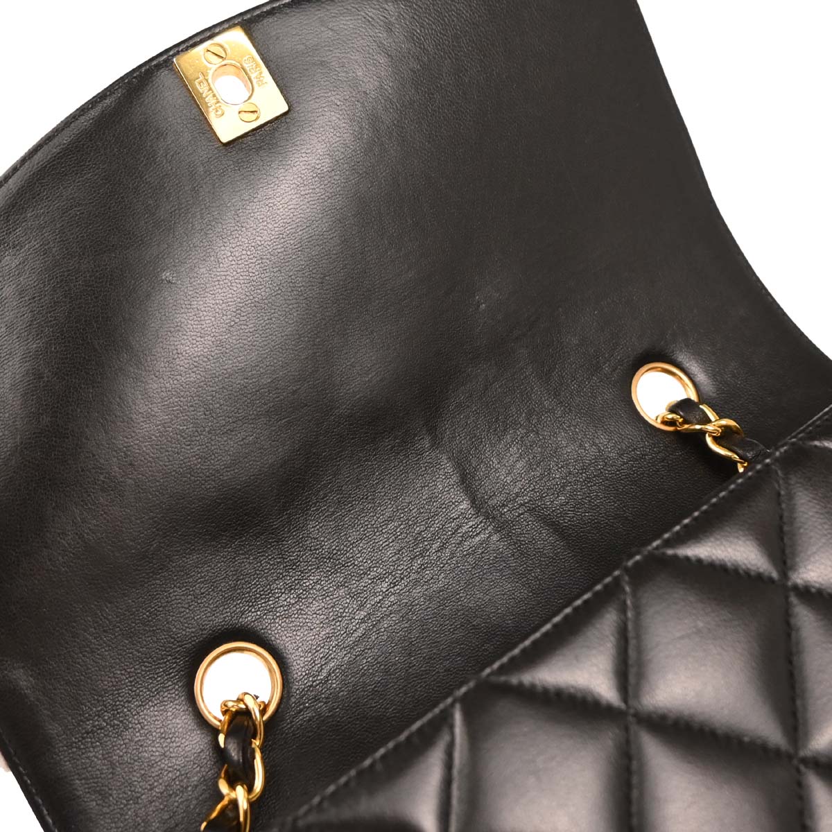 Chanel 1994-1996 Black Lambskin Small Diana Shoulder Bag